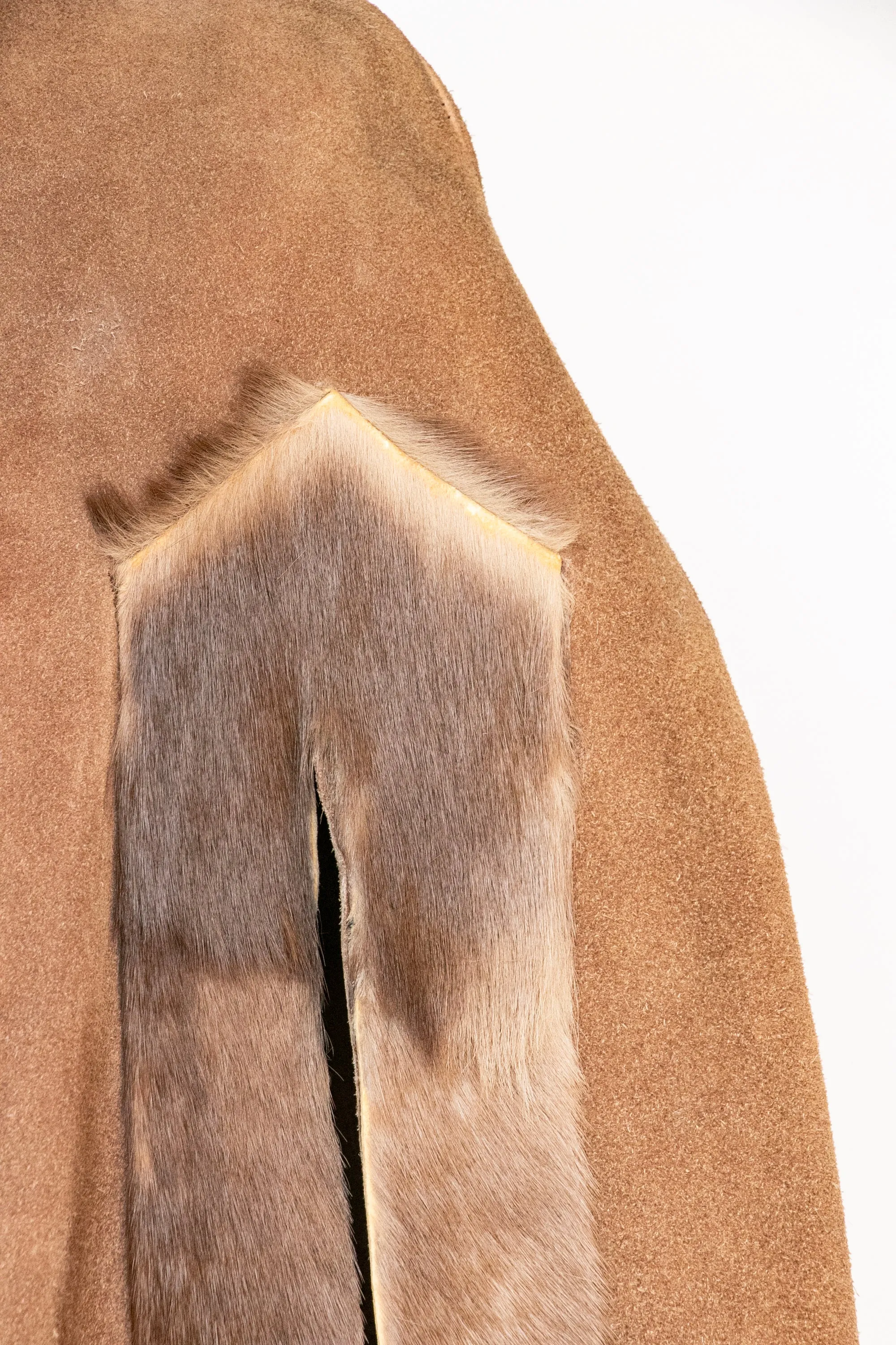 1970s Cape Brown Suede Coat Leather Patchwork Suede