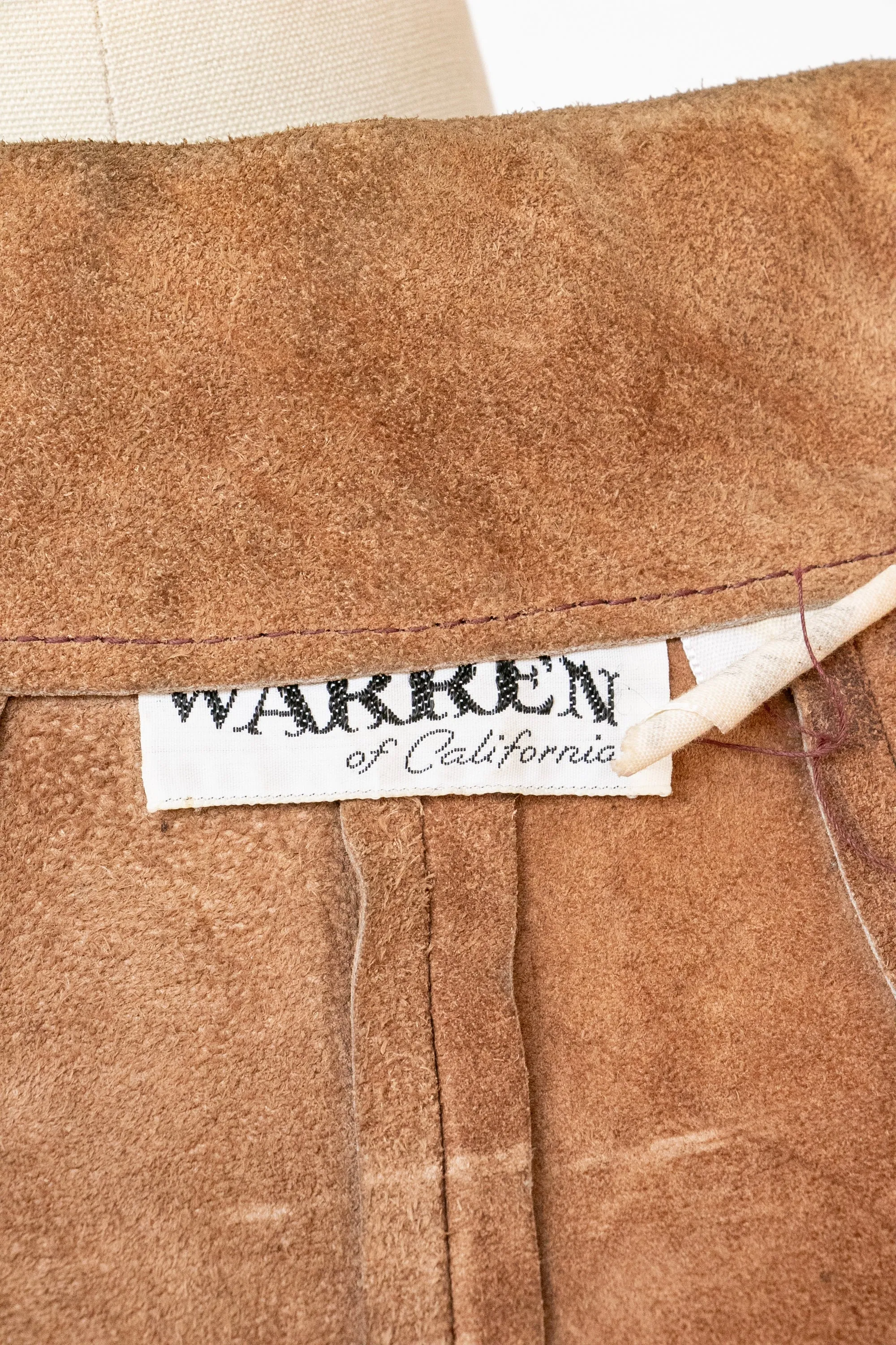 1970s Cape Brown Suede Coat Leather Patchwork Suede