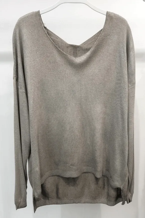 2 tone dip dyed Italian made Lightweight Long Sleeve Top by Venti6 1914