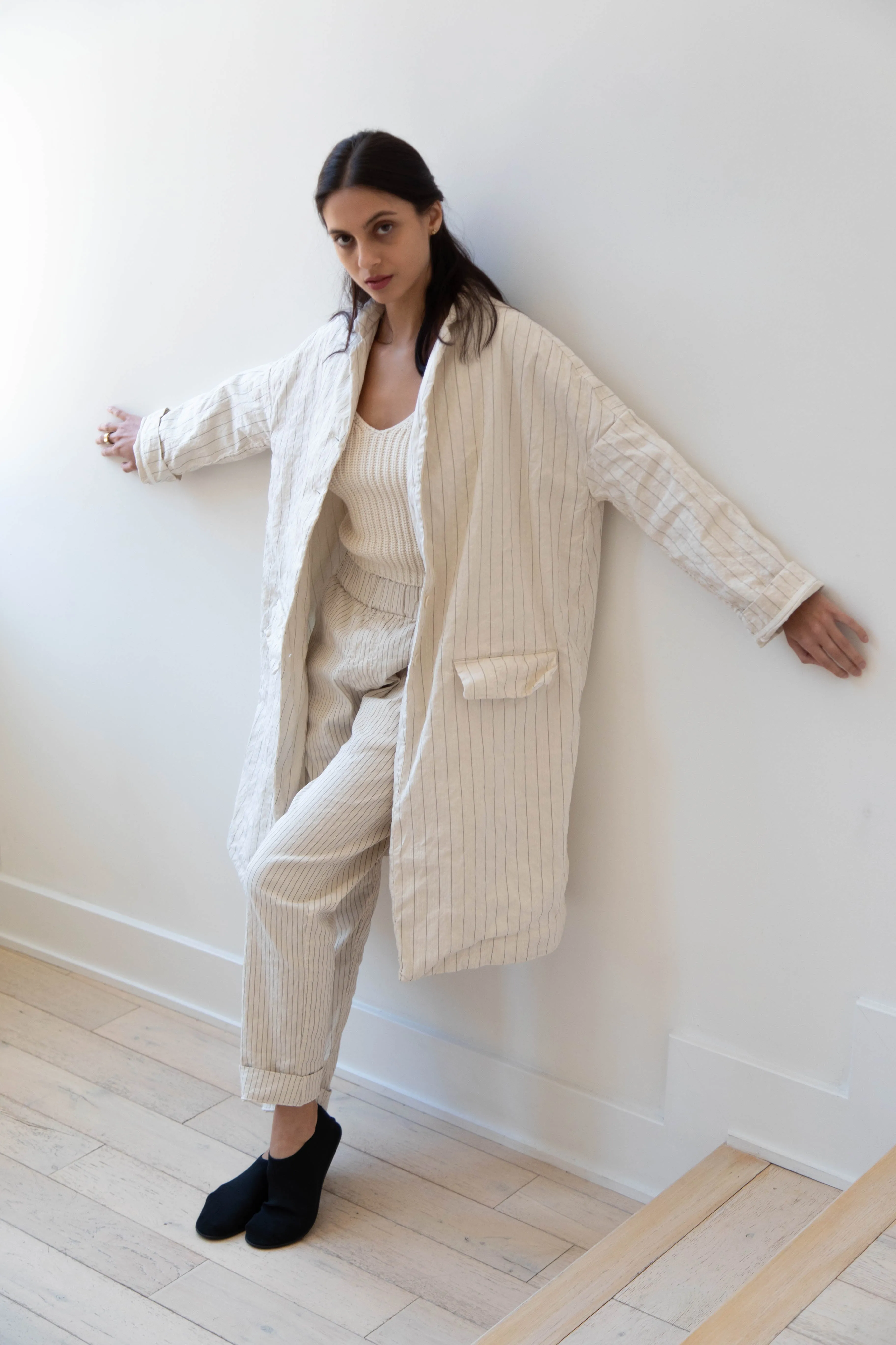 Album di Famiglia | Pinstriped Coat in Natural