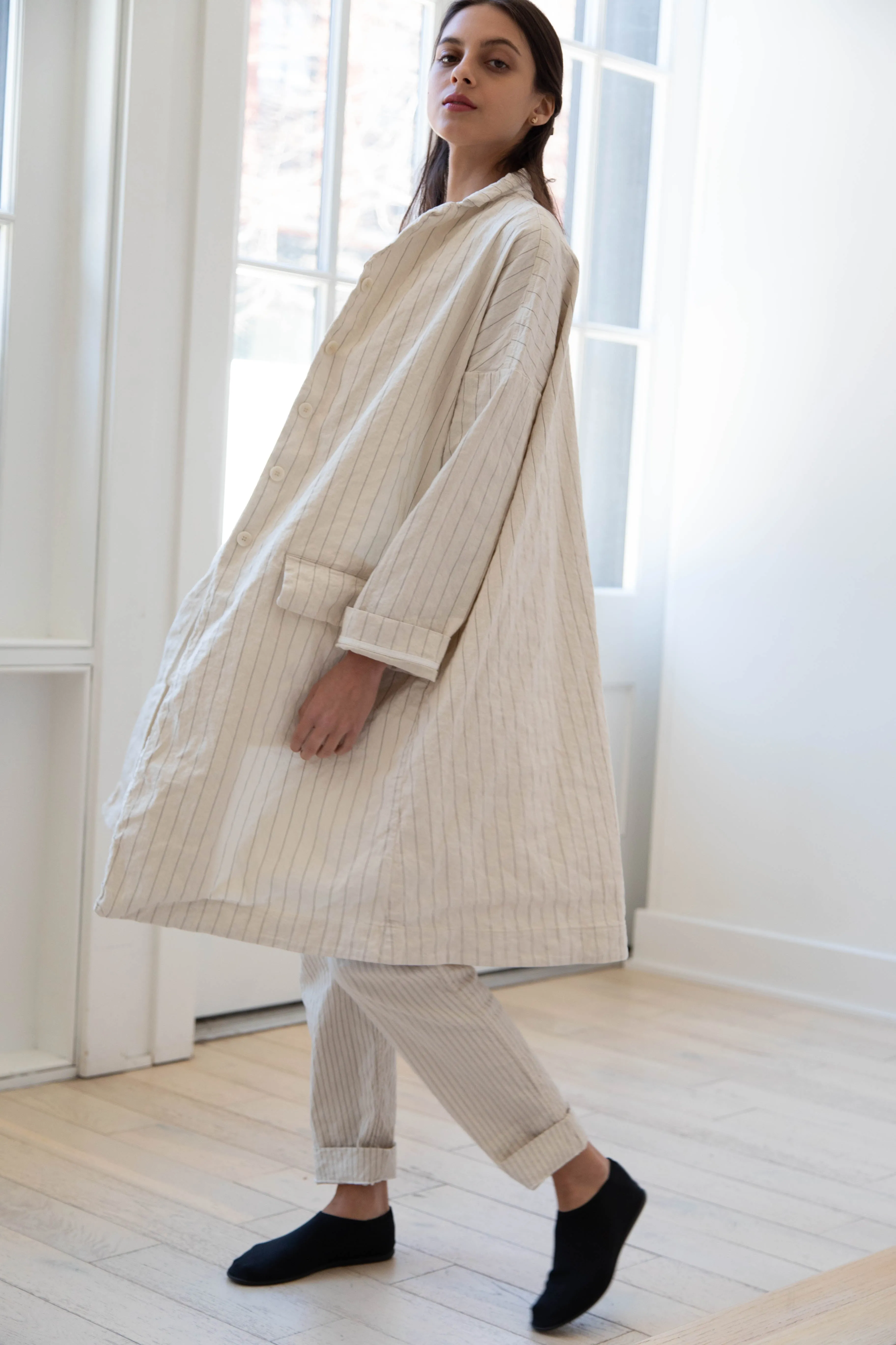 Album di Famiglia | Pinstriped Coat in Natural