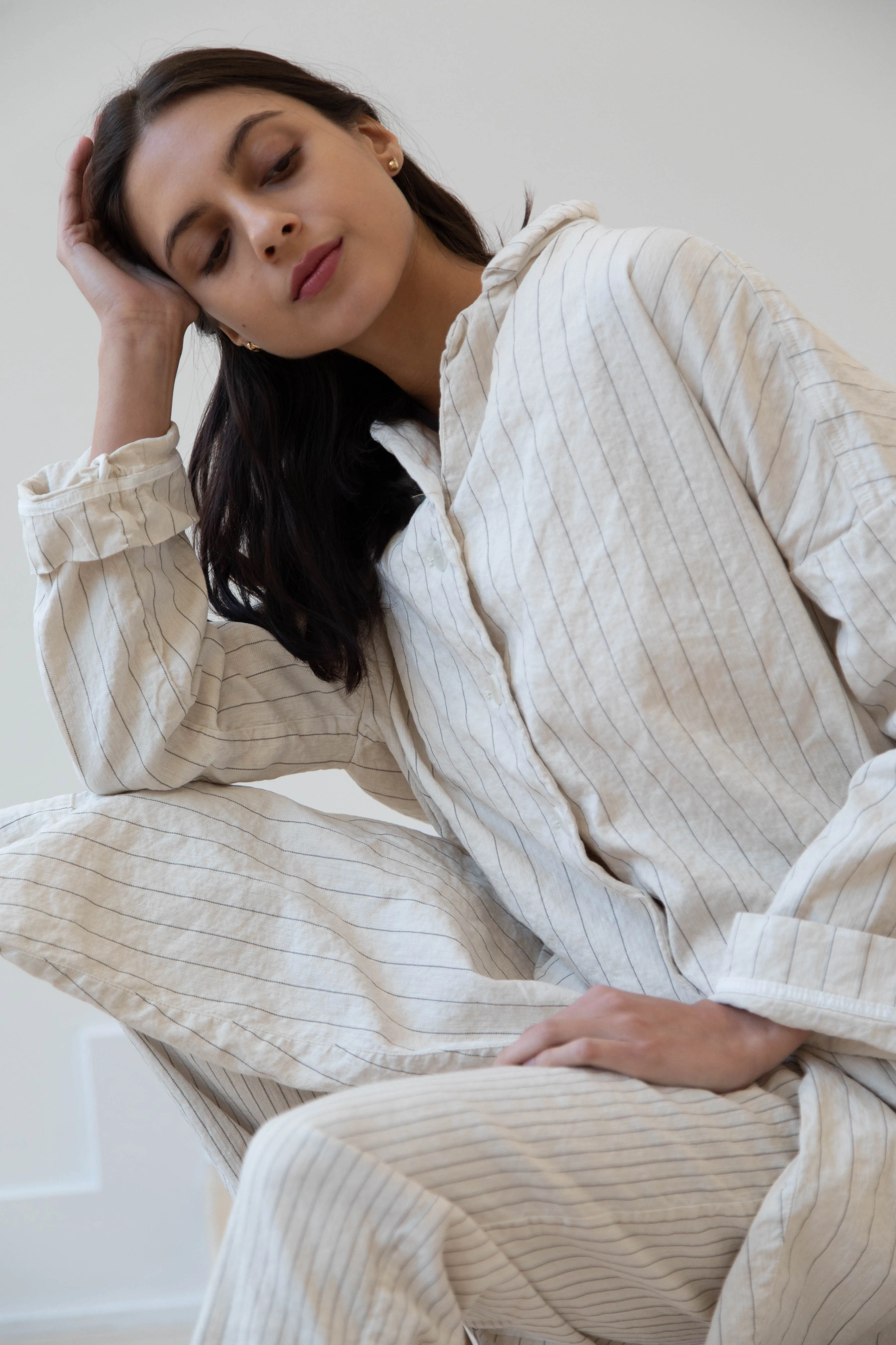 Album di Famiglia | Pinstriped Coat in Natural