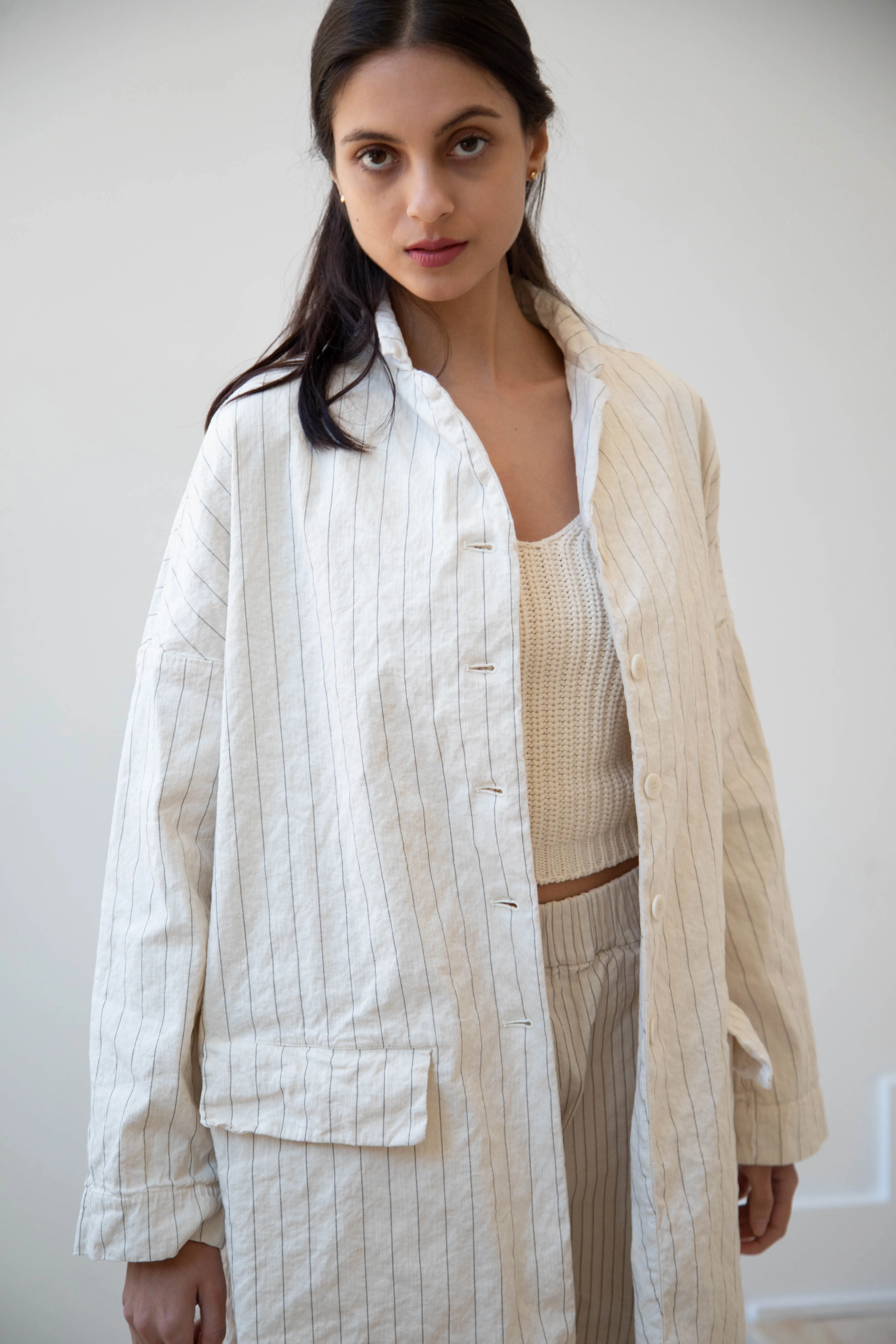 Album di Famiglia | Pinstriped Coat in Natural