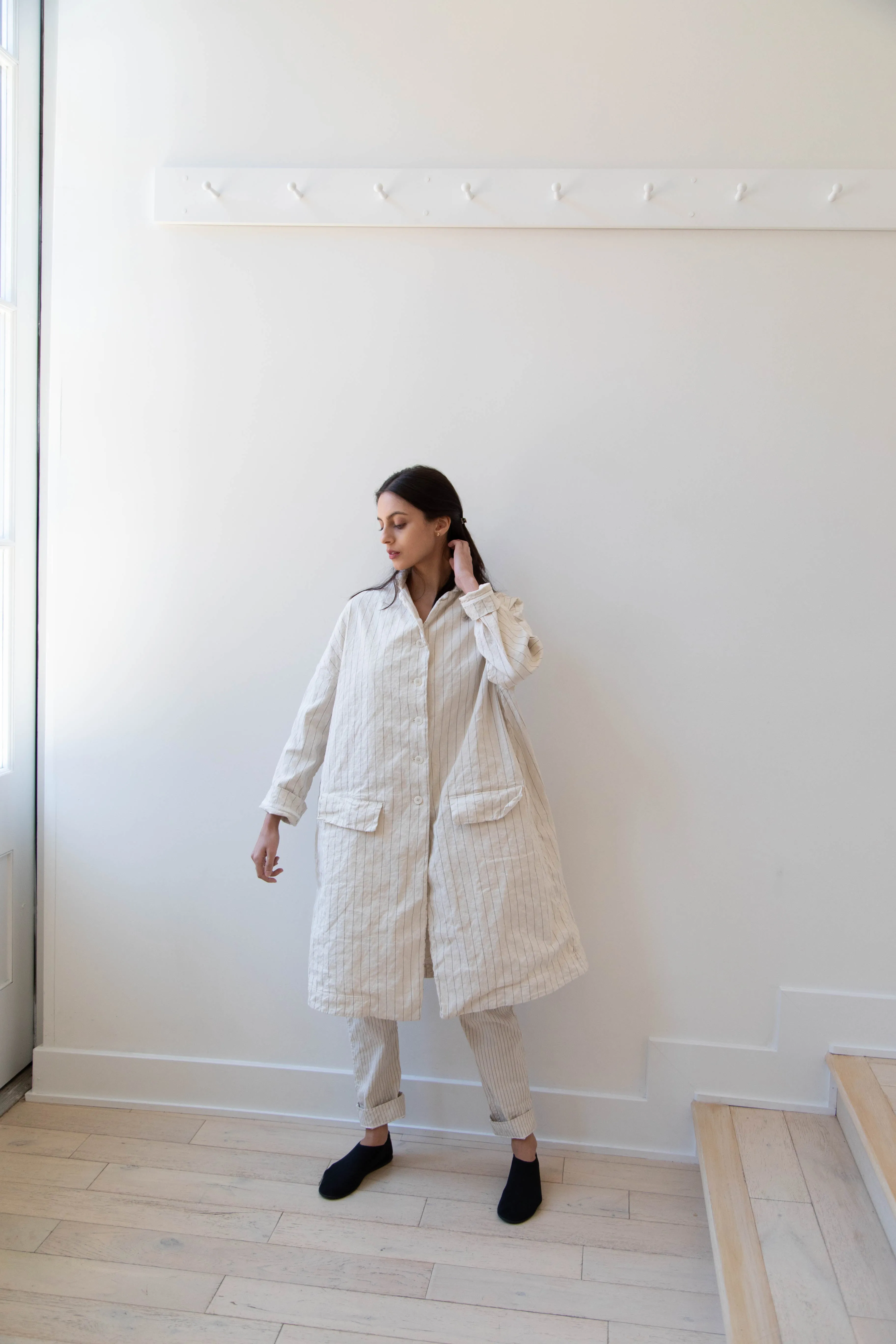 Album di Famiglia | Pinstriped Coat in Natural