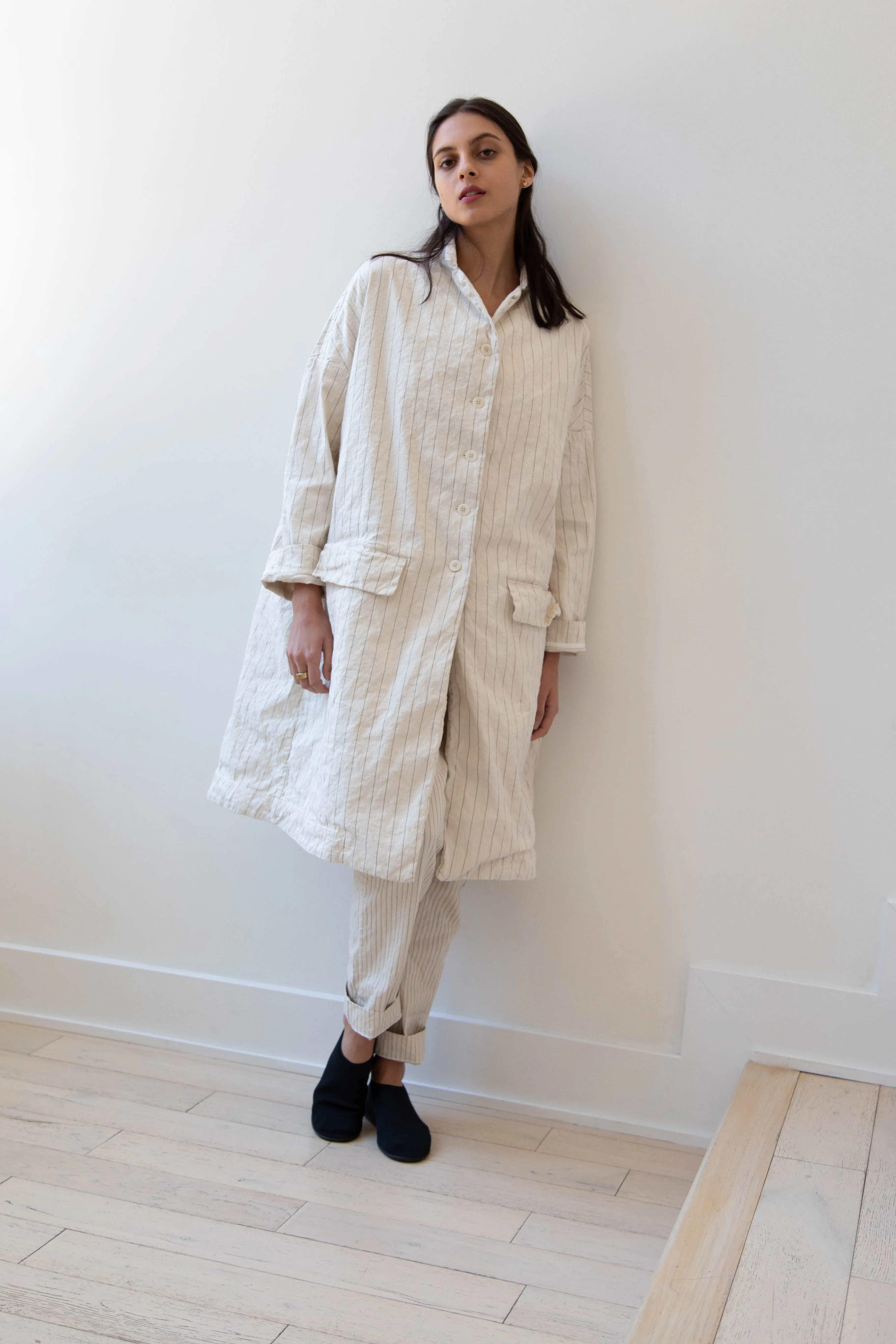 Album di Famiglia | Pinstriped Coat in Natural
