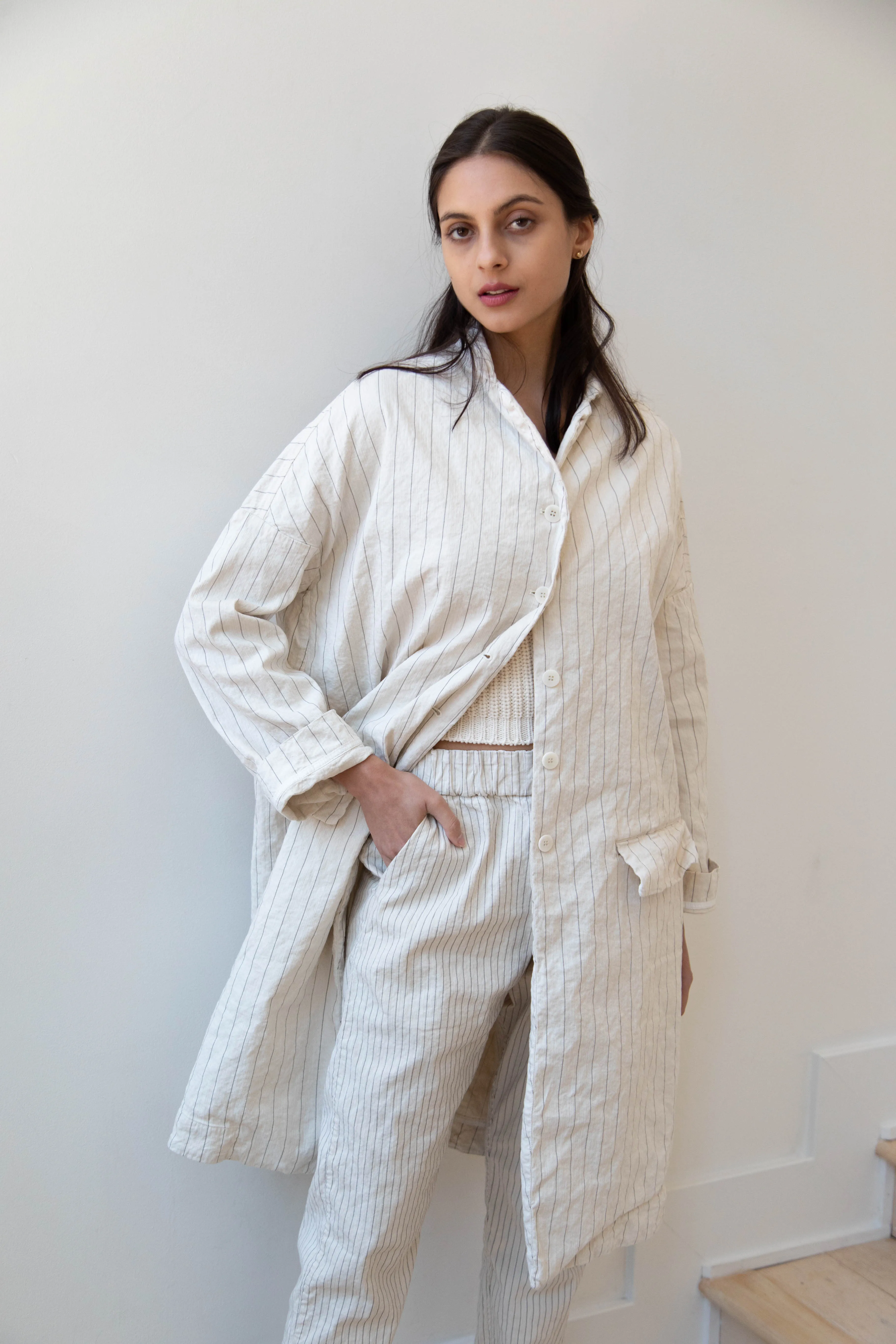 Album di Famiglia | Pinstriped Coat in Natural