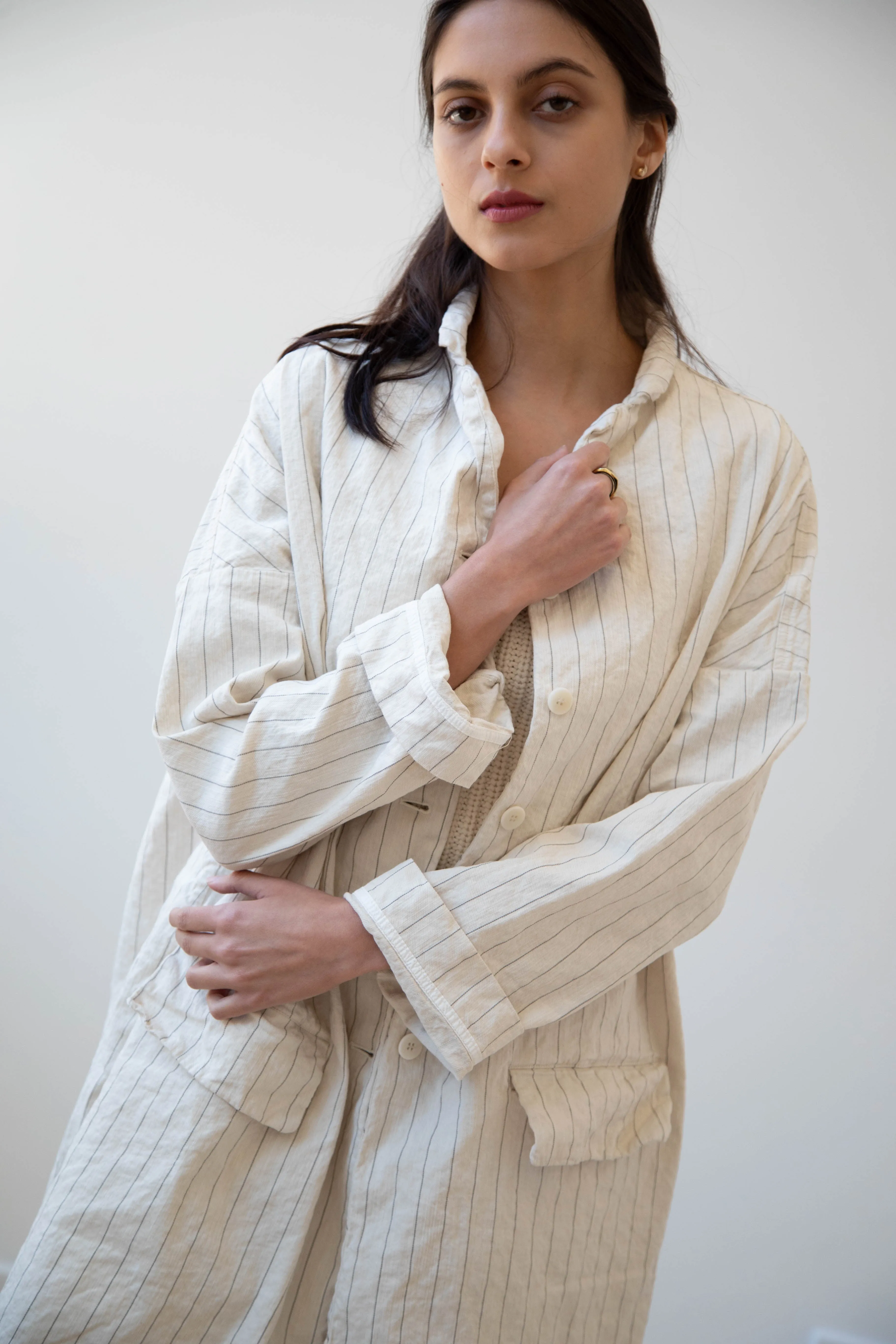 Album di Famiglia | Pinstriped Coat in Natural