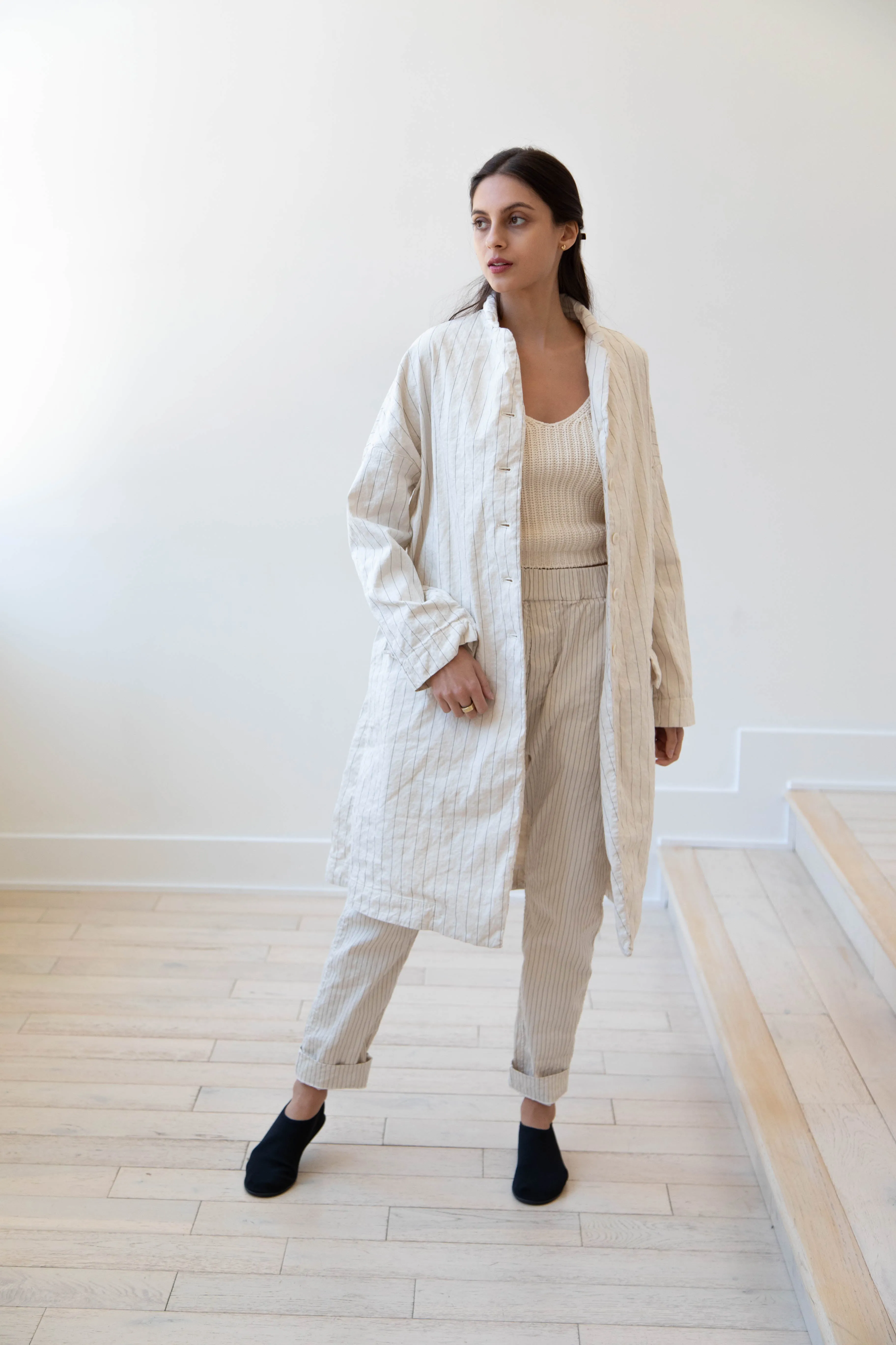 Album di Famiglia | Pinstriped Coat in Natural