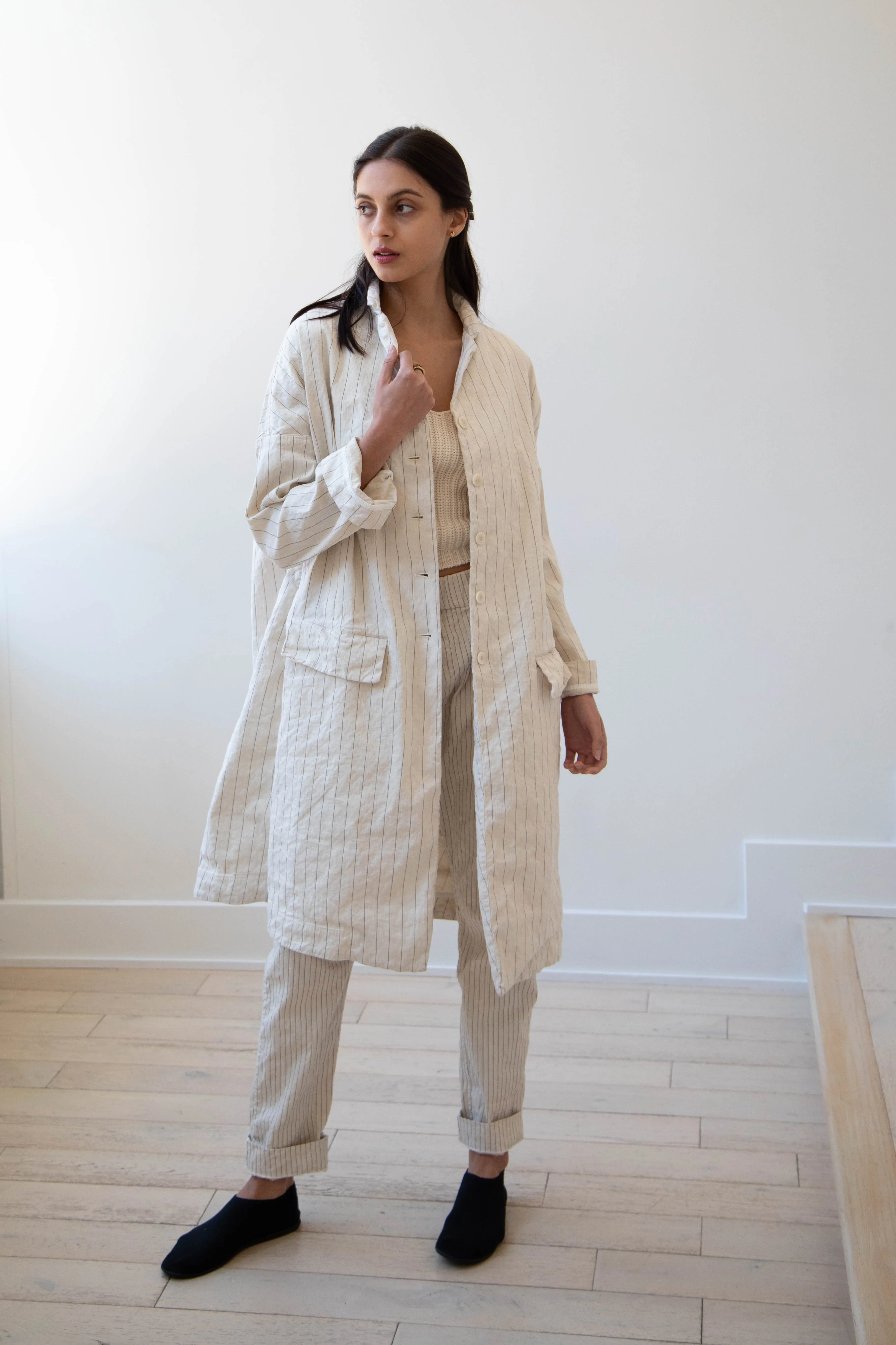 Album di Famiglia | Pinstriped Coat in Natural