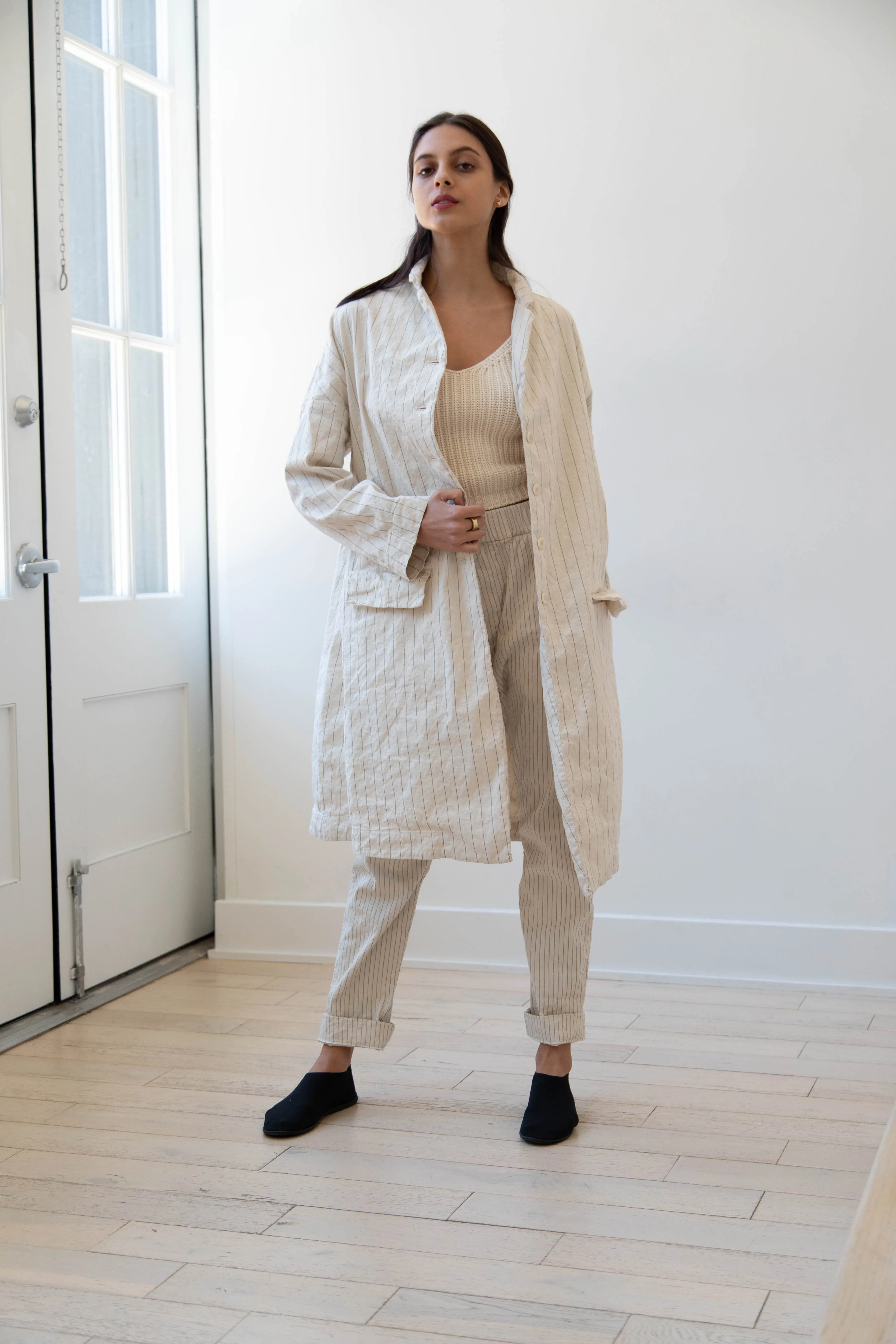Album di Famiglia | Pinstriped Coat in Natural