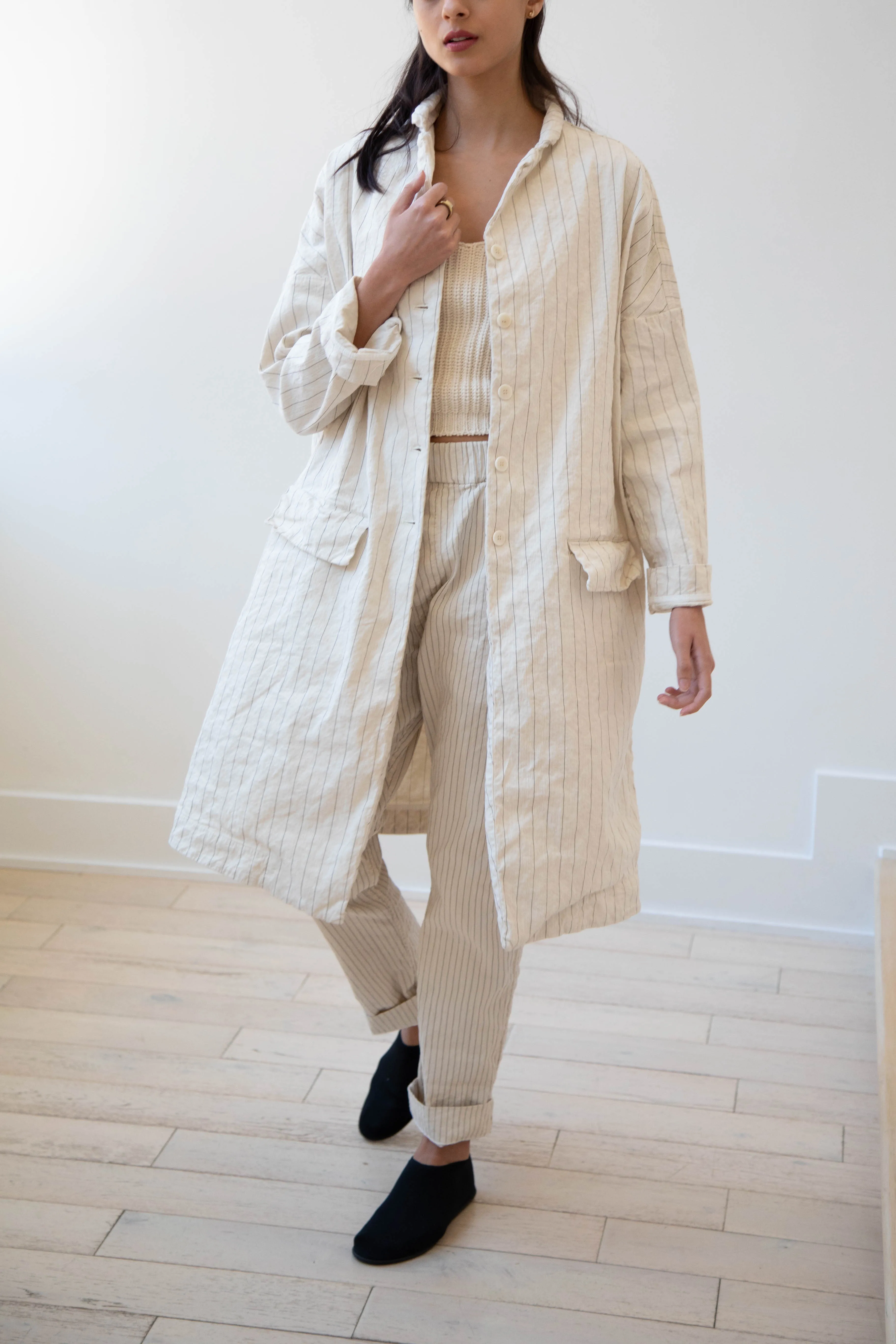 Album di Famiglia | Pinstriped Coat in Natural