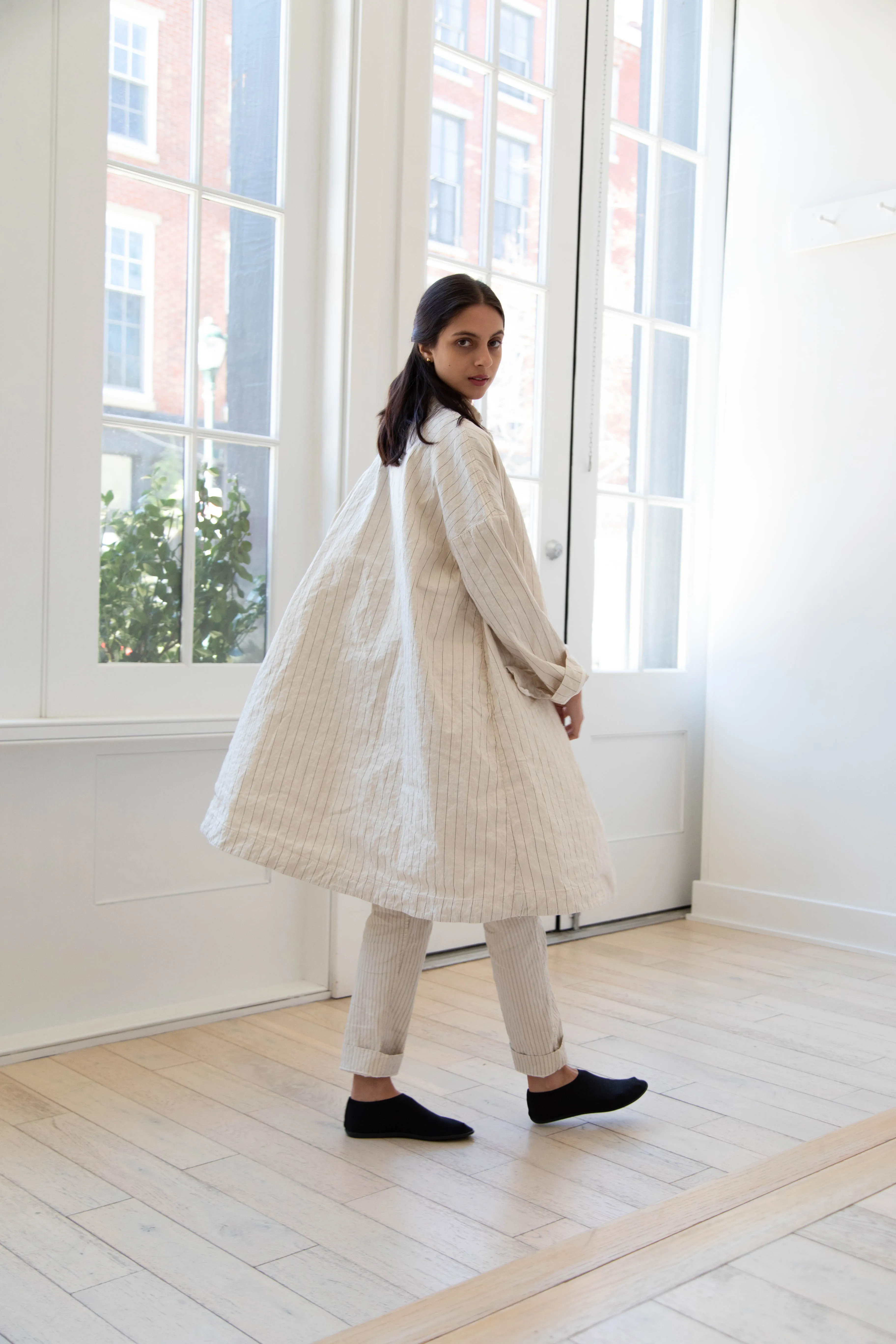 Album di Famiglia | Pinstriped Coat in Natural