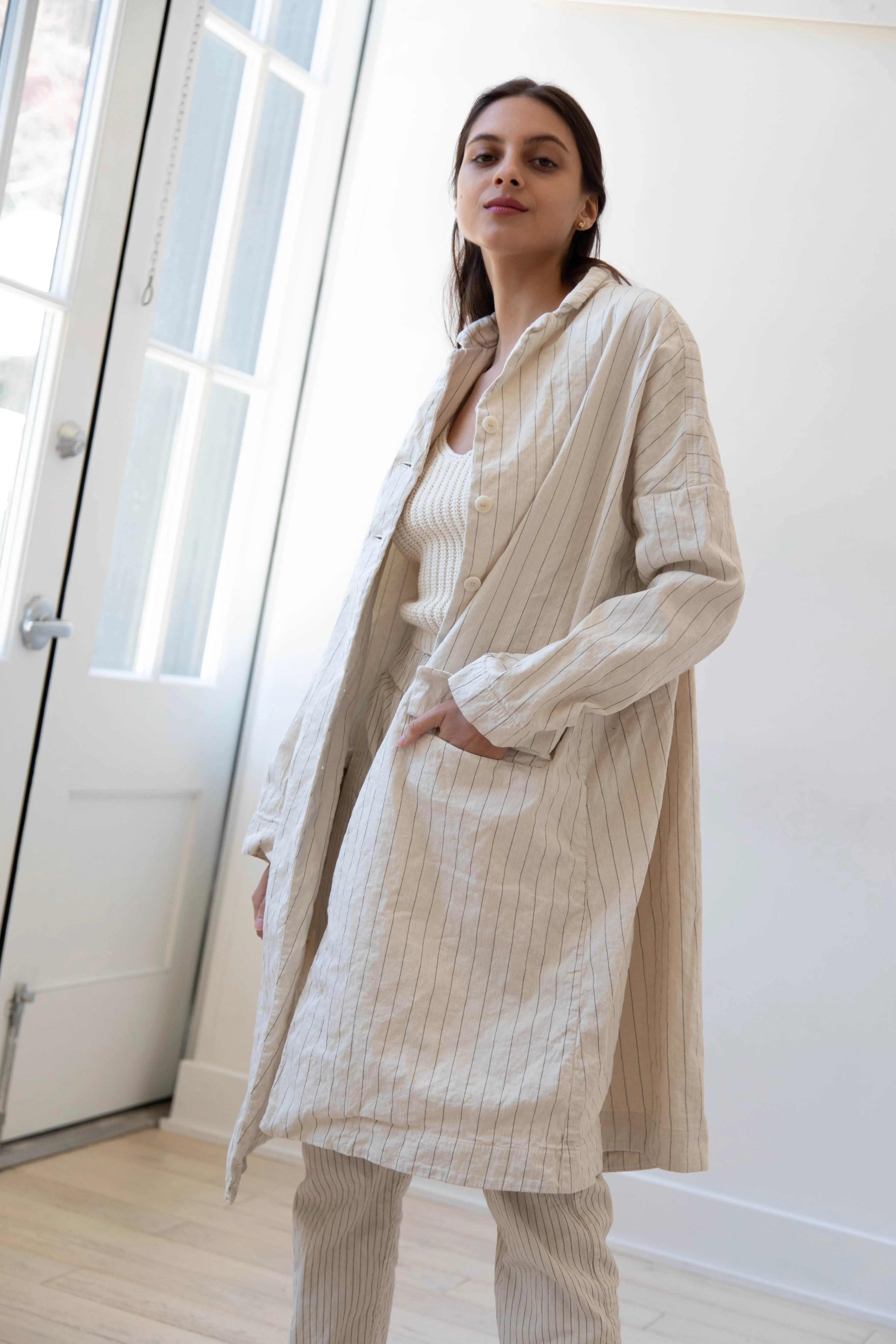 Album di Famiglia | Pinstriped Coat in Natural