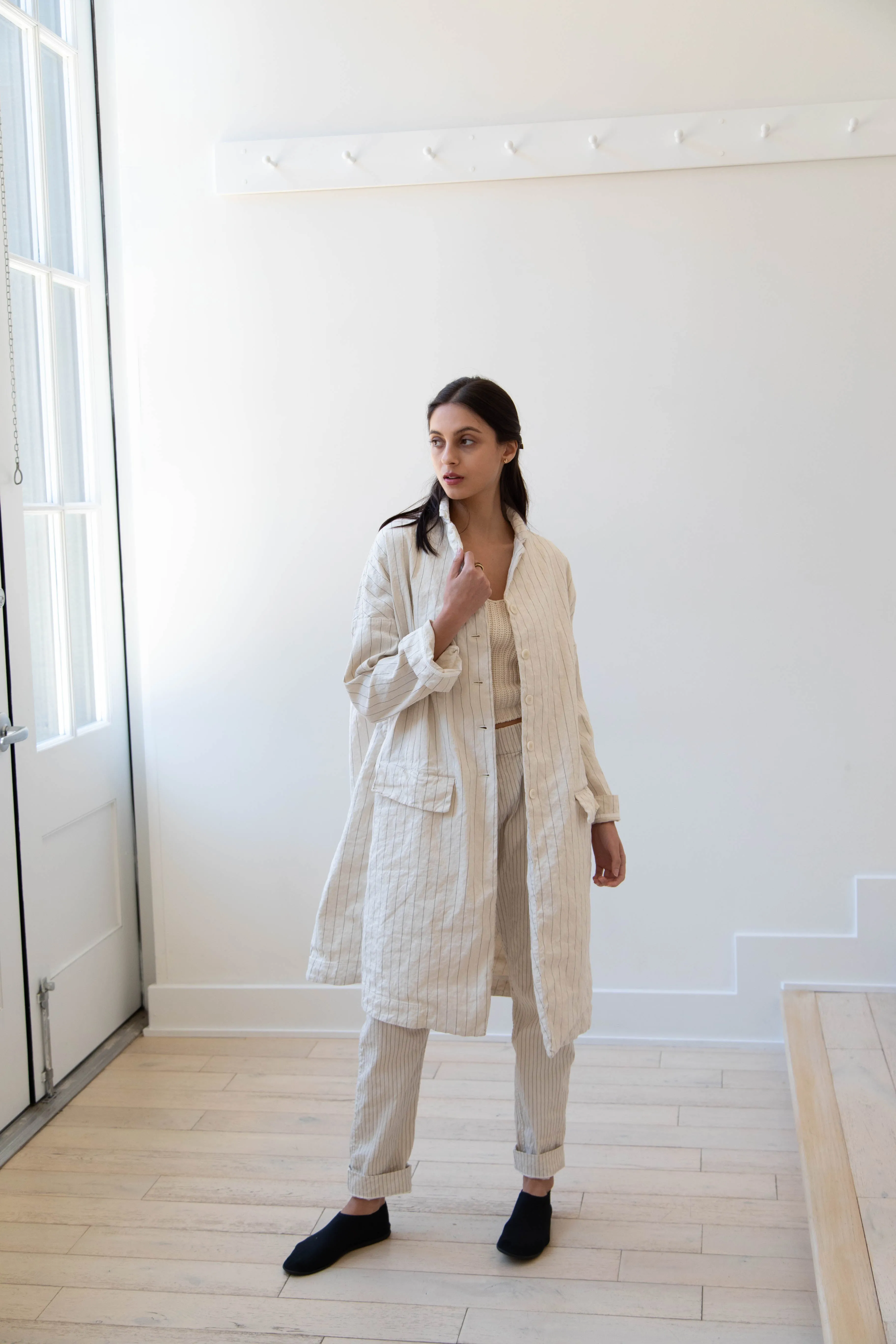 Album di Famiglia | Pinstriped Coat in Natural