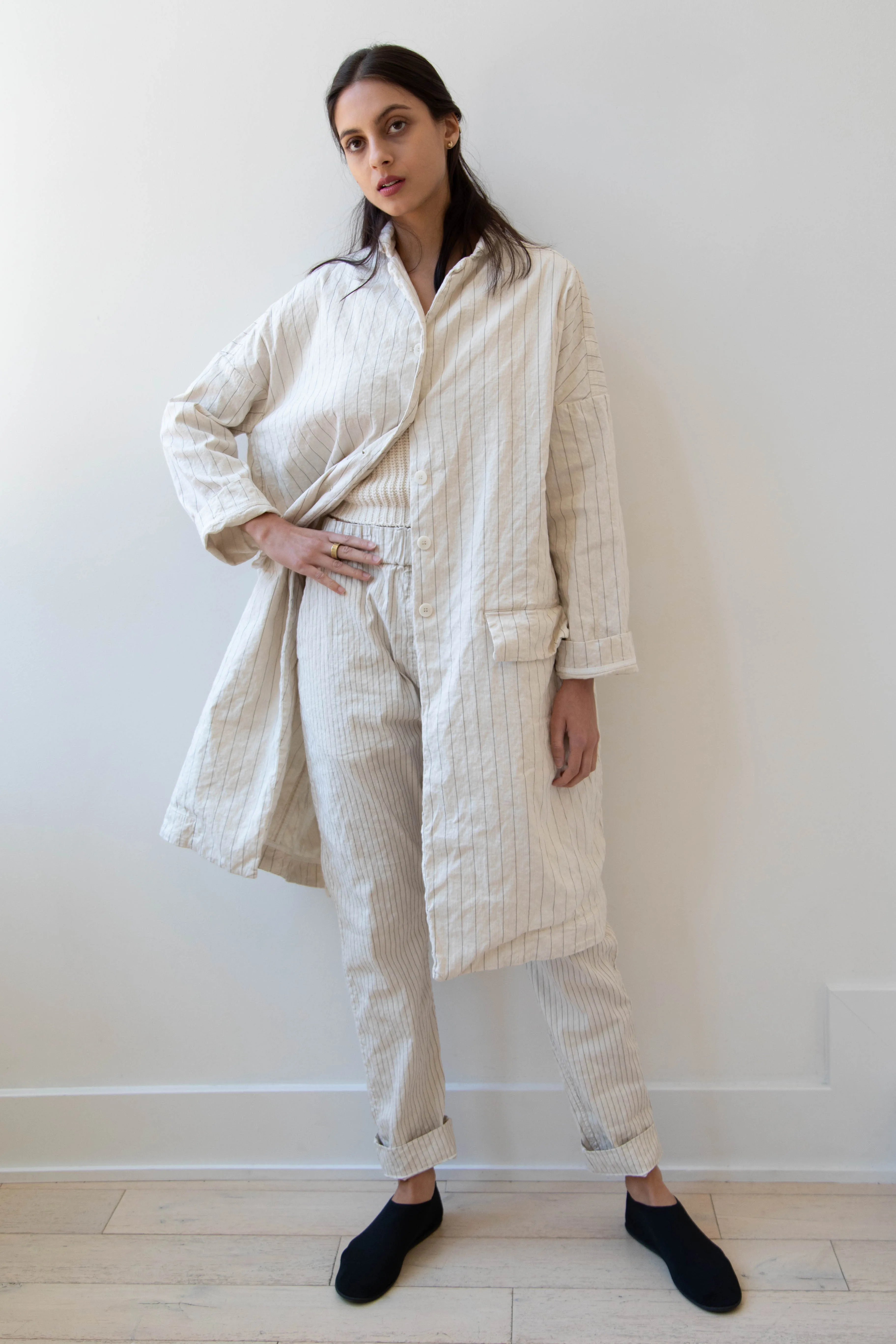 Album di Famiglia | Pinstriped Coat in Natural