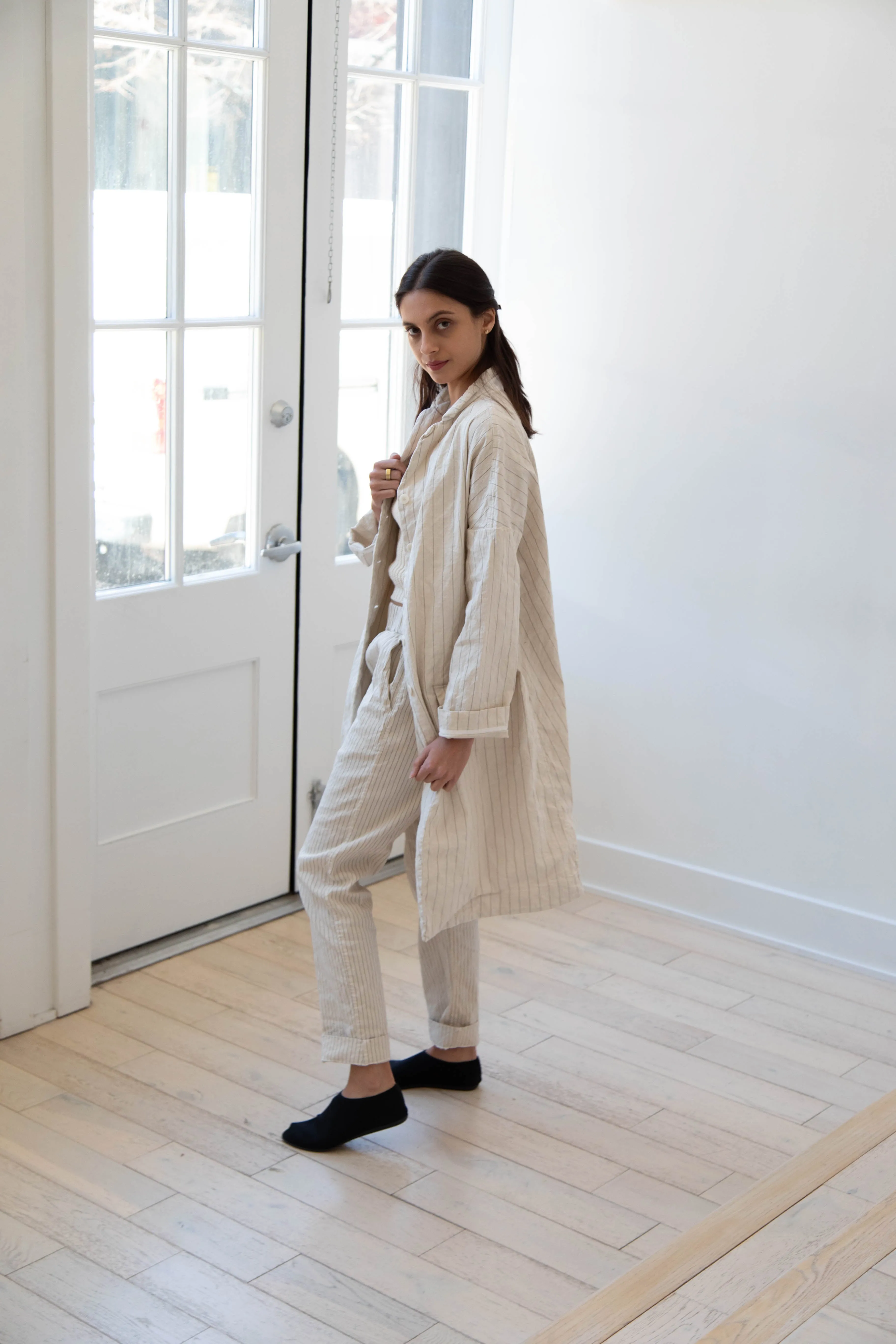 Album di Famiglia | Pinstriped Coat in Natural