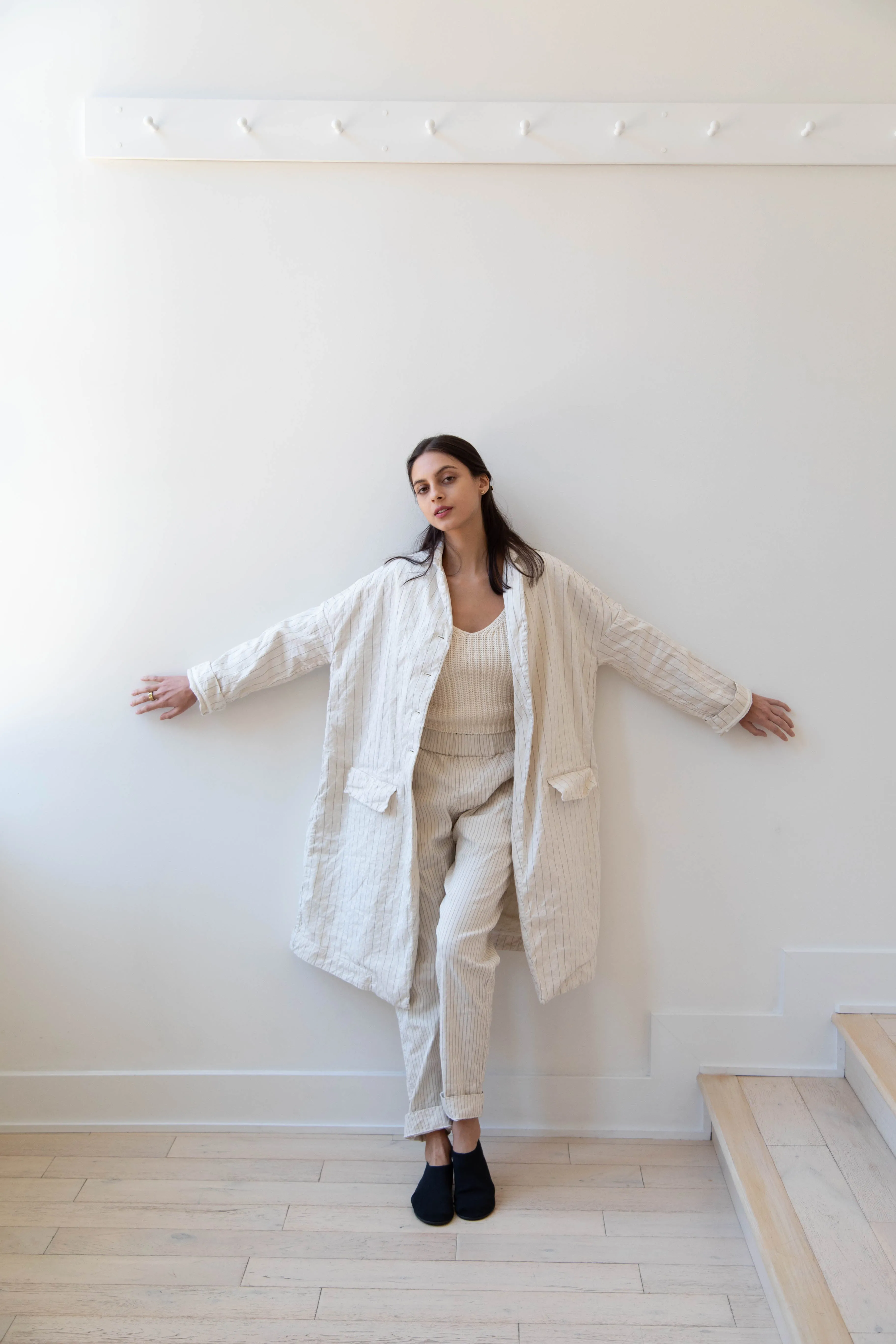Album di Famiglia | Pinstriped Coat in Natural