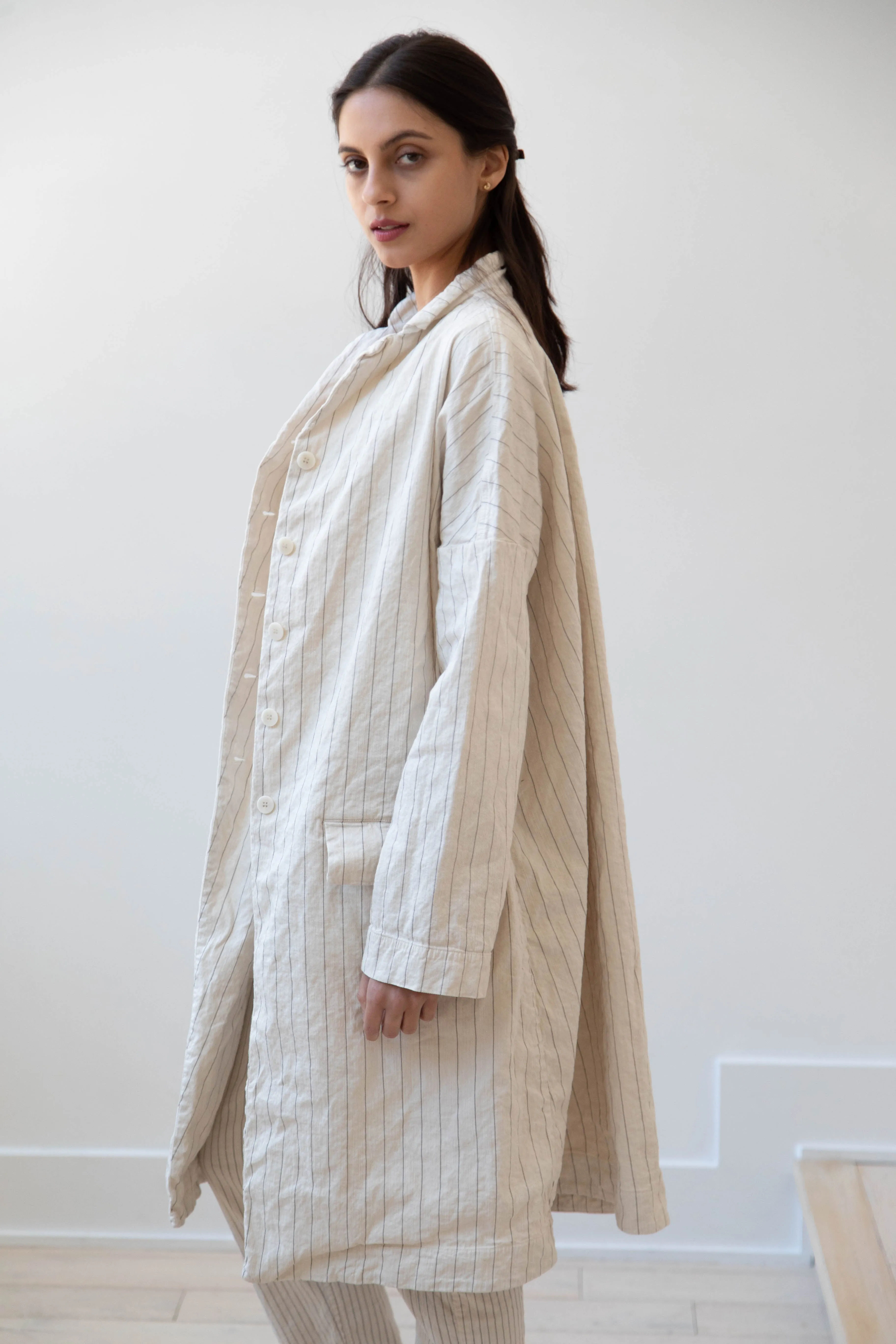 Album di Famiglia | Pinstriped Coat in Natural