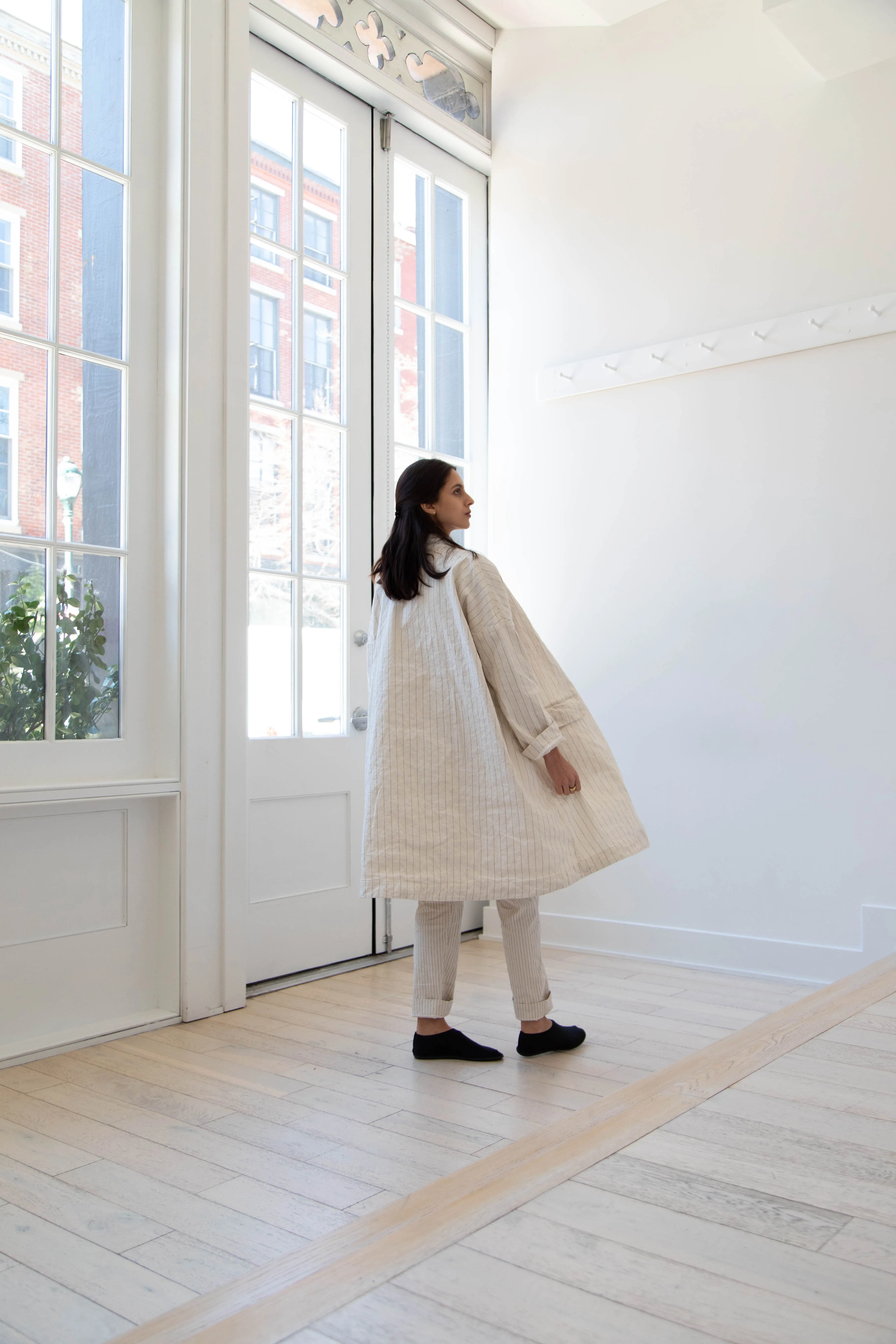 Album di Famiglia | Pinstriped Coat in Natural