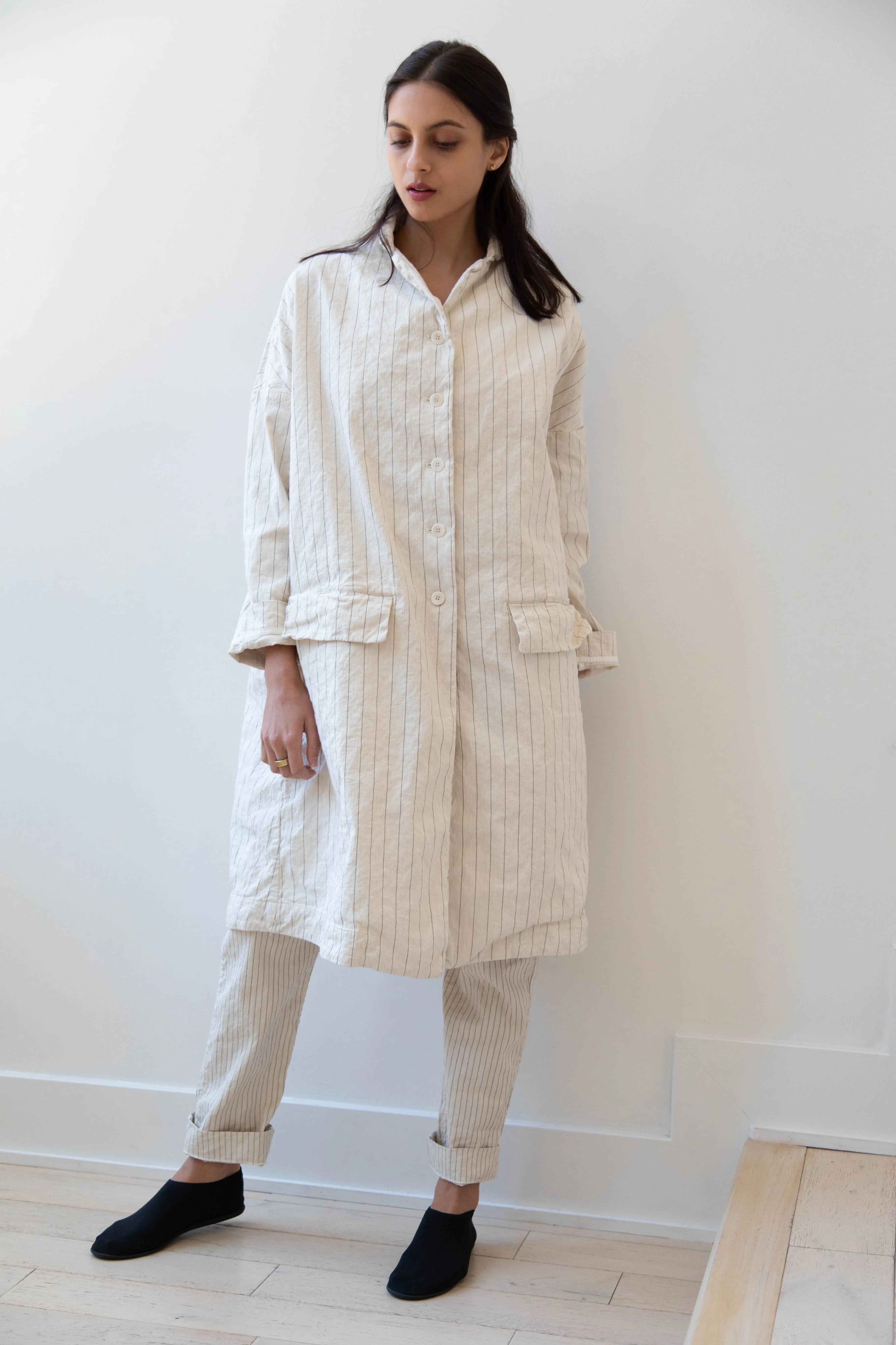 Album di Famiglia | Pinstriped Coat in Natural