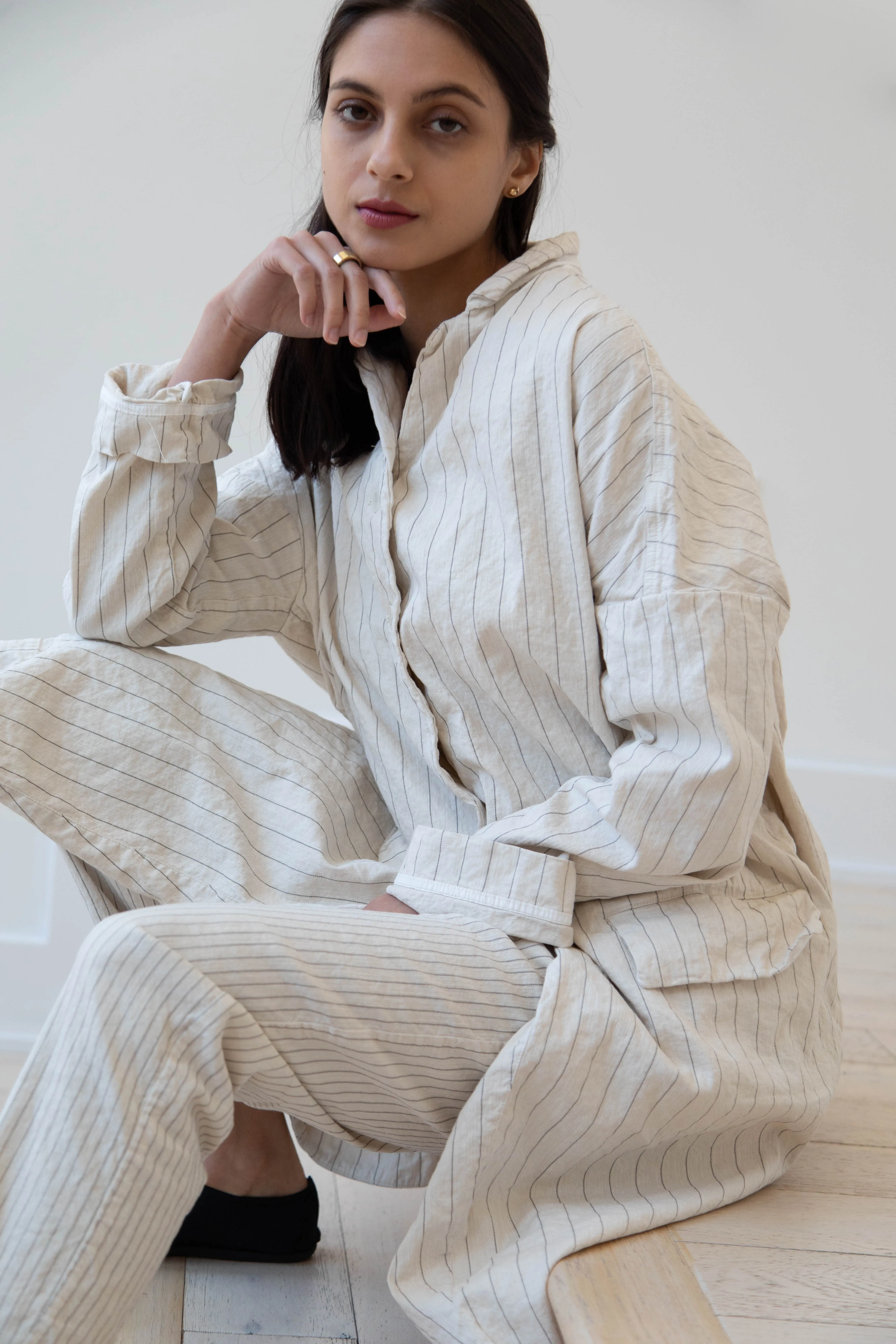 Album di Famiglia | Pinstriped Coat in Natural