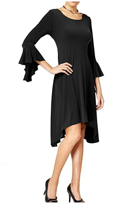 Alfani Asymmetrical Bell-Sleeve Dress Multiple Sizes & Colors