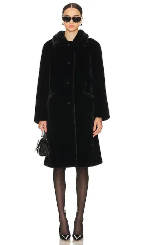 ALLSAINTS Sora Faux Fur Coat in Black