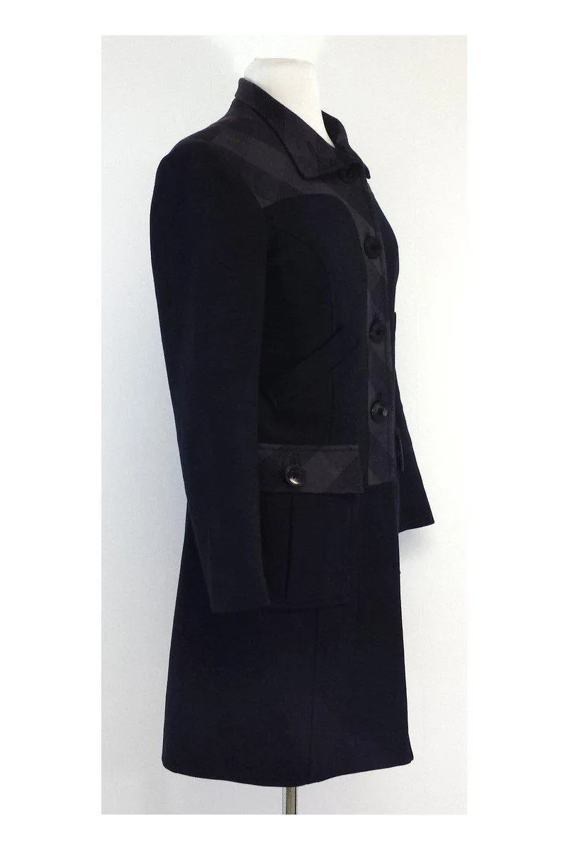 Annelore - Navy Plaid Cotton & Wool Coat Sz 4
