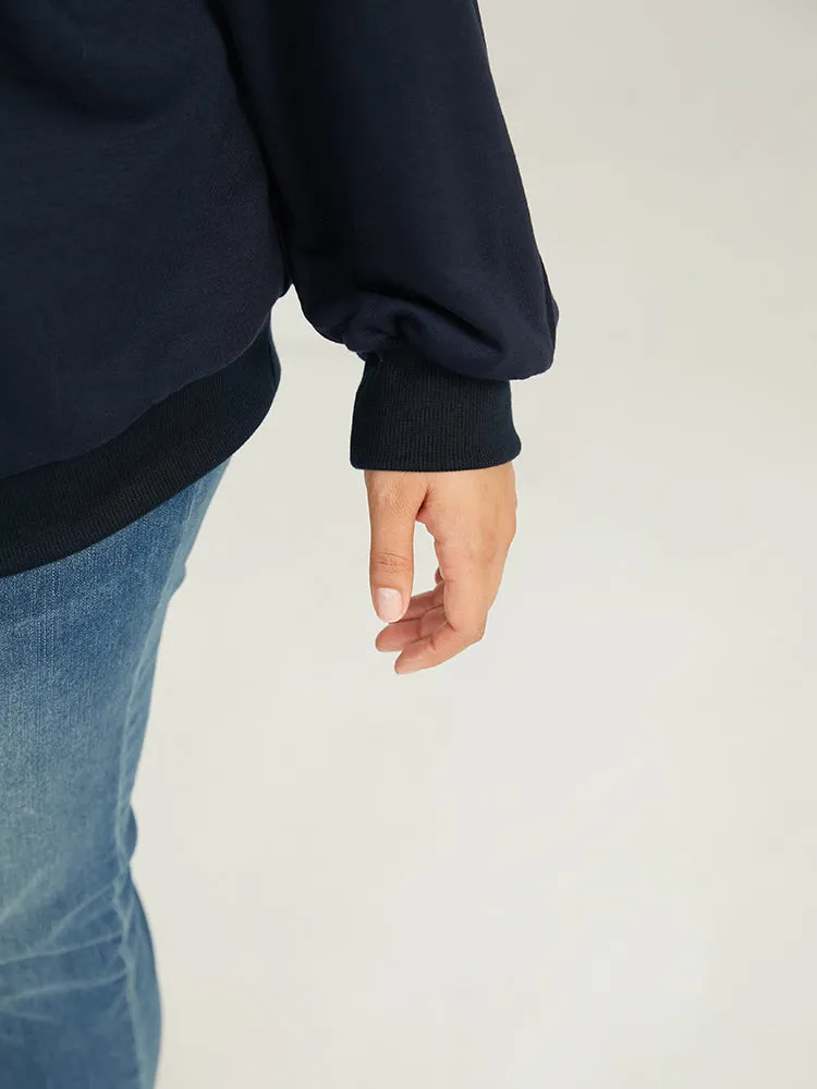 Art Figure Elastic Cuffs Crew Neck Sweatshirt