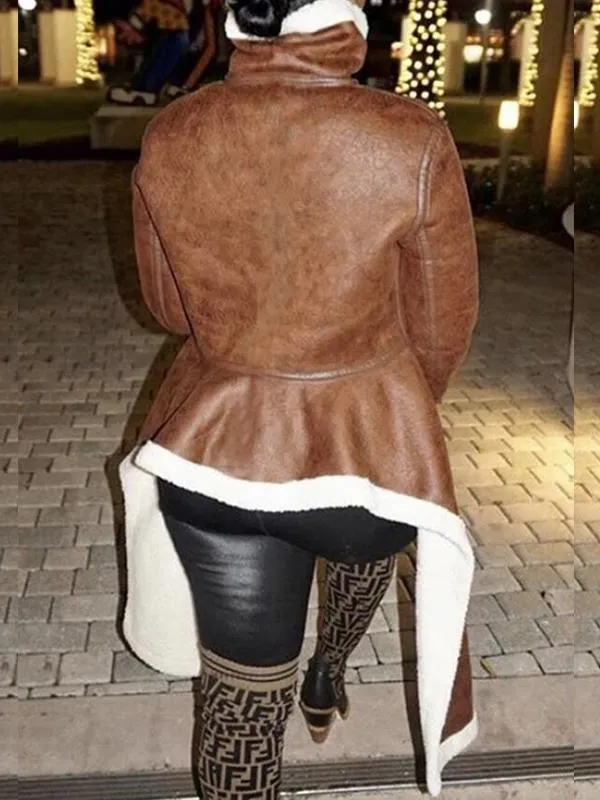 Asymmetric Shearling Coat