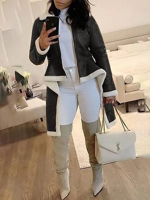 Asymmetric Shearling Coat