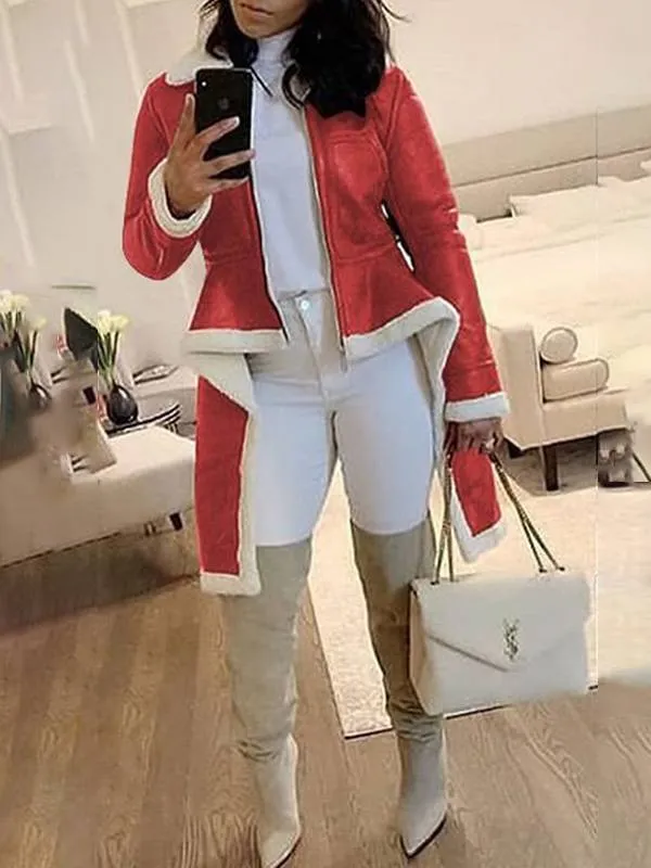 Asymmetric Shearling Coat