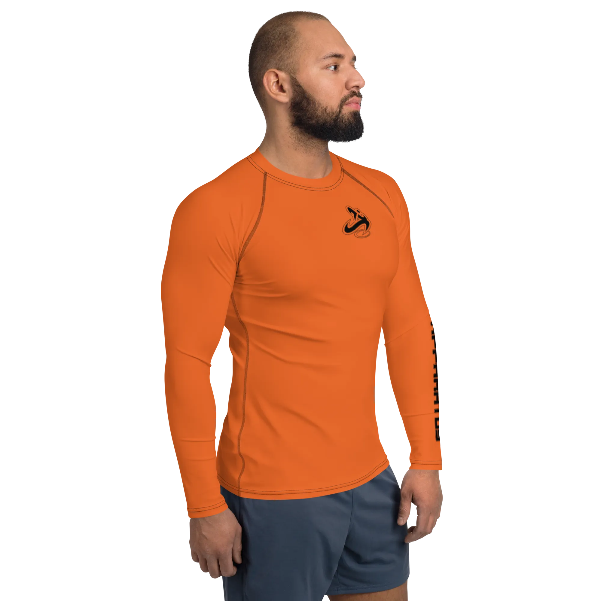 Athletic Apparatus Orange Black Logo Men's Rash Guard