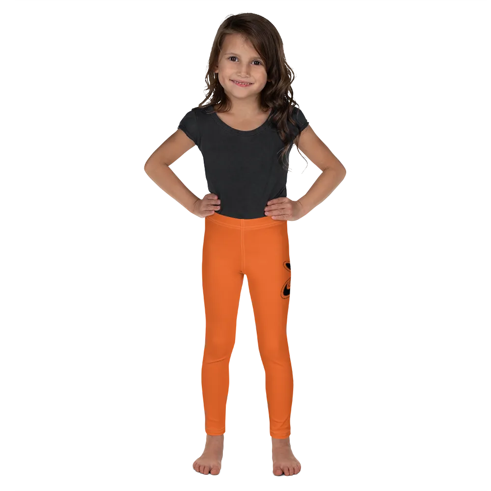 Athletic Apparatus Orange Black logo White stitch Kid's Leggings