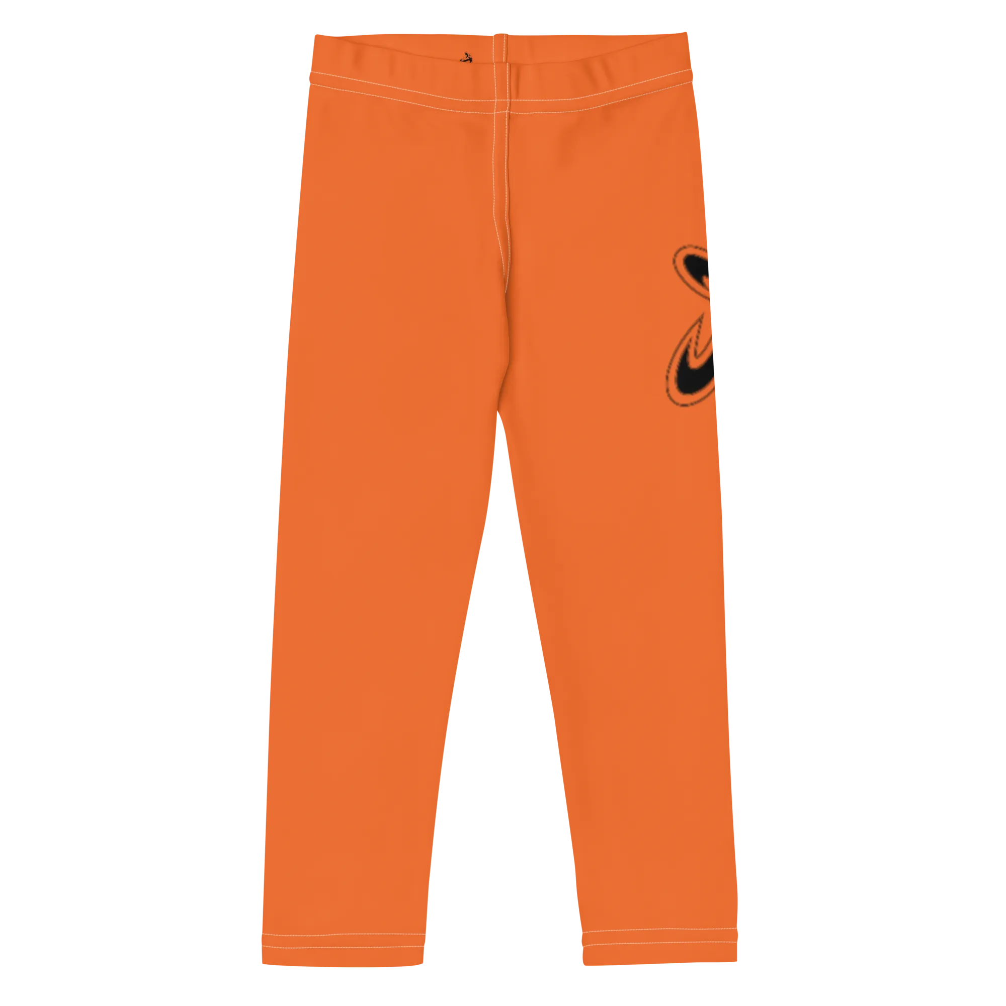 Athletic Apparatus Orange Black logo White stitch Kid's Leggings