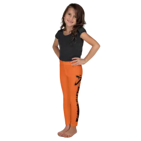 Athletic Apparatus Orange Black logo White stitch Kid's Leggings