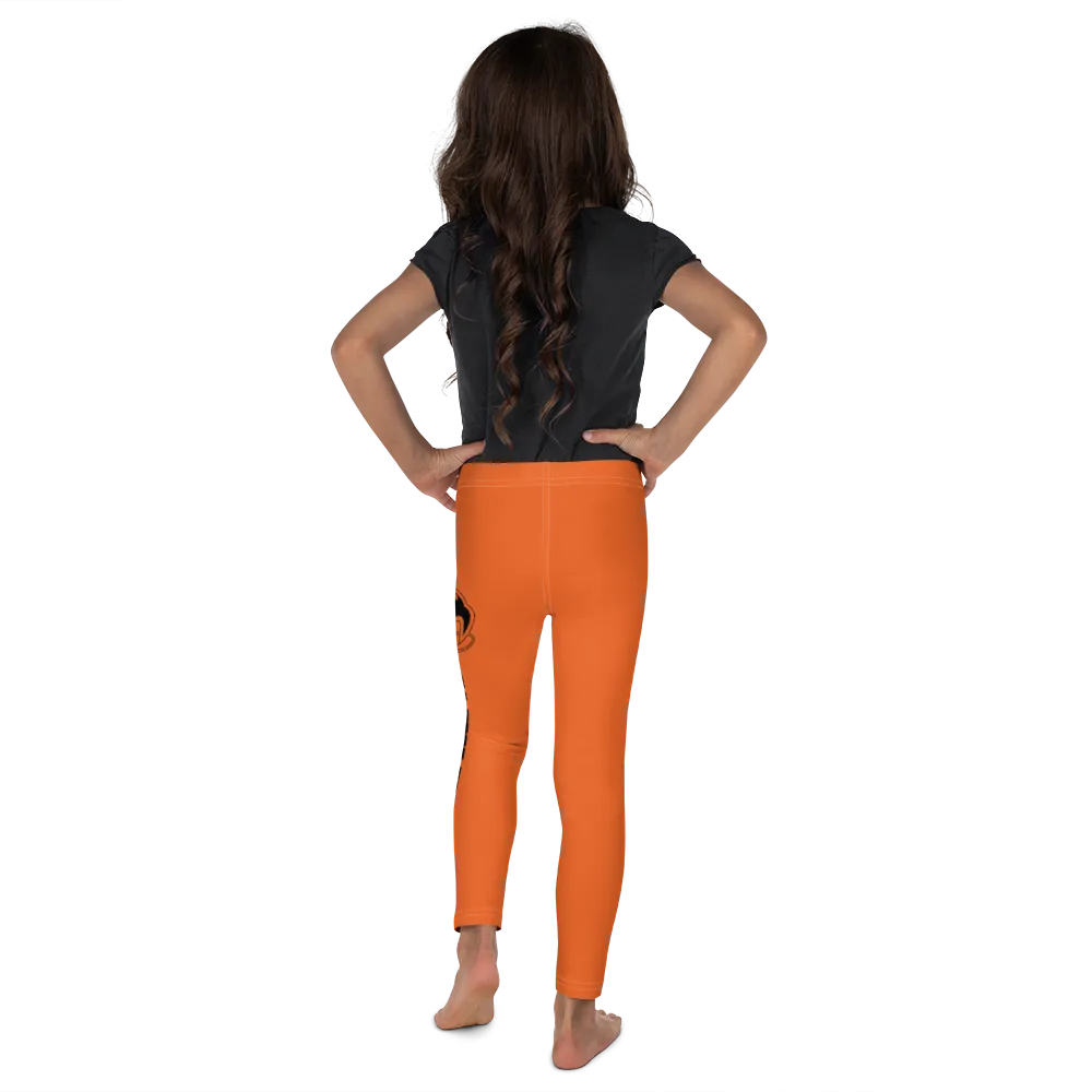 Athletic Apparatus Orange Black logo White stitch Kid's Leggings