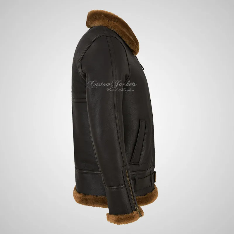 AVIATOR Men's Sheepskin Jacket Ginger Fur B3 Flying Shearling Jacket