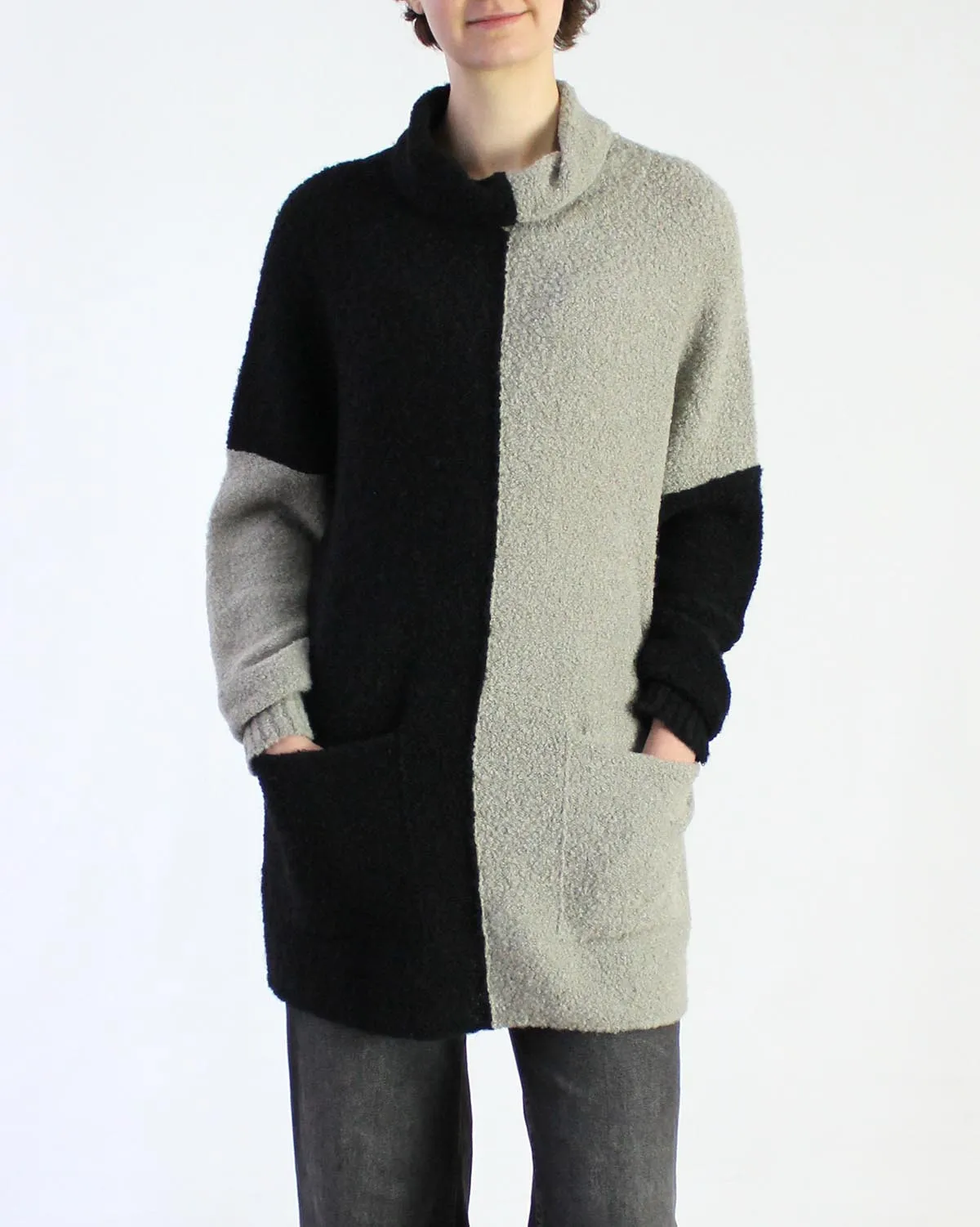 Baby Alpaca Bouclé 2-Tone Sweater