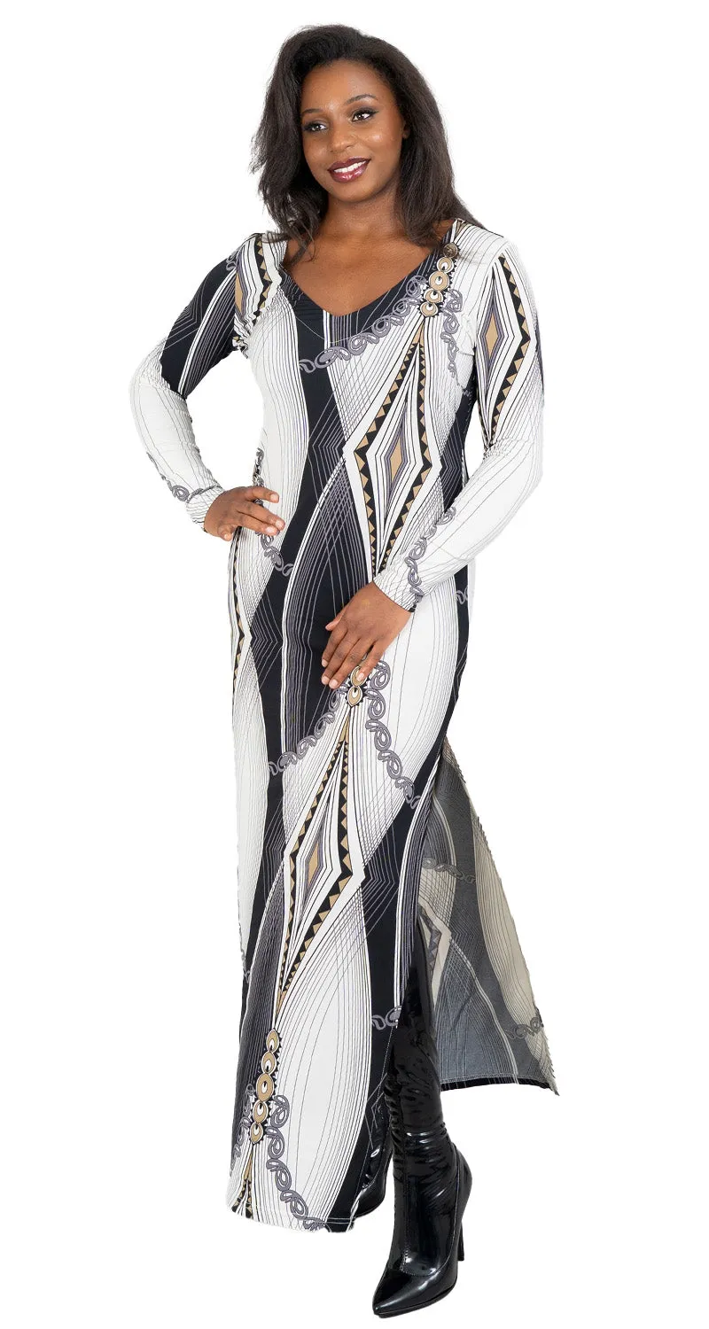 BCBG Print Maxi Dress BC32287LD-Deco Paper