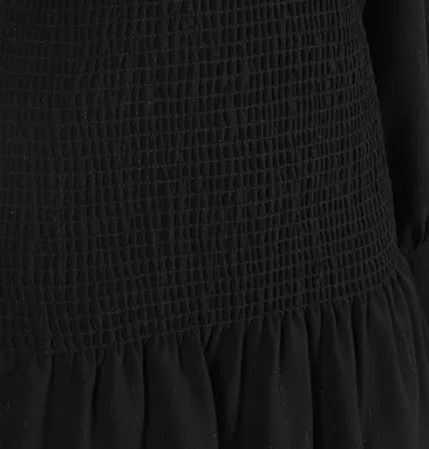 Black Long-sleeved Shirt Dress
