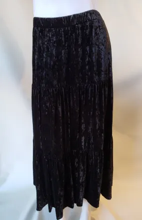 Bliss Tiered Crushed Velvet Skirt