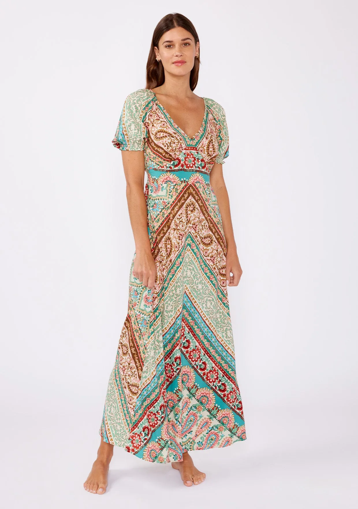Bohemian V-Neck Maxi Dress