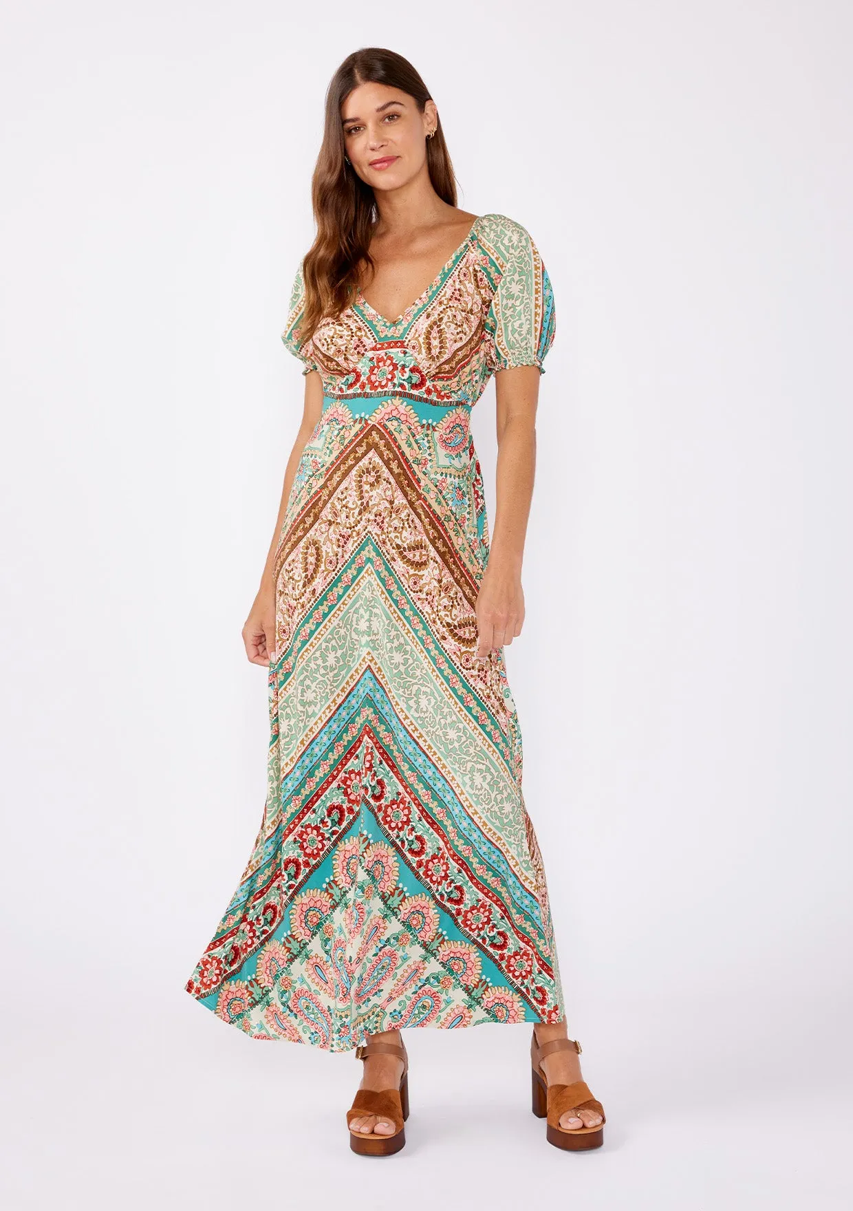 Bohemian V-Neck Maxi Dress