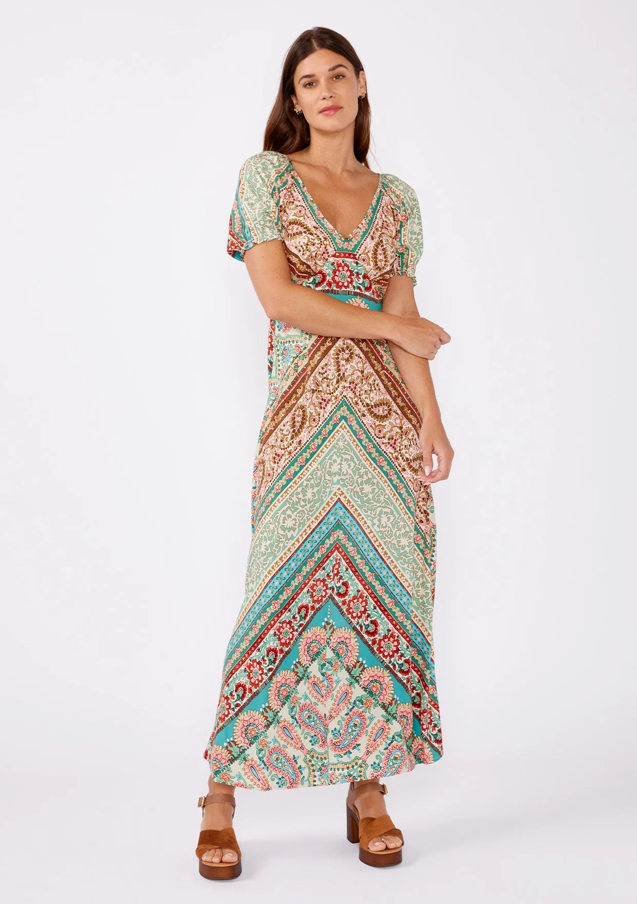Bohemian V-Neck Maxi Dress