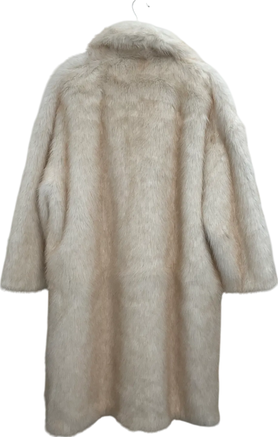 boohoo Cream Longline Faux Fur Coat UK 16
