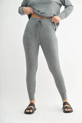 Brushed Lounge Joggers 2 Tone Grey