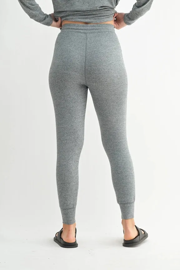 Brushed Lounge Joggers 2 Tone Grey