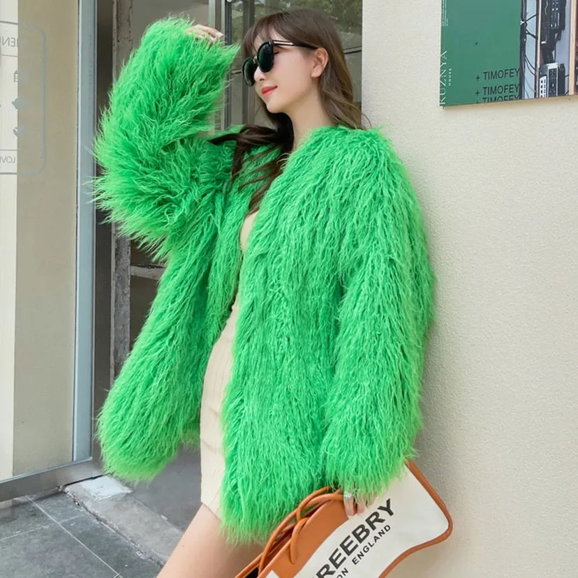 Candy Boho Faux Fur Jacket