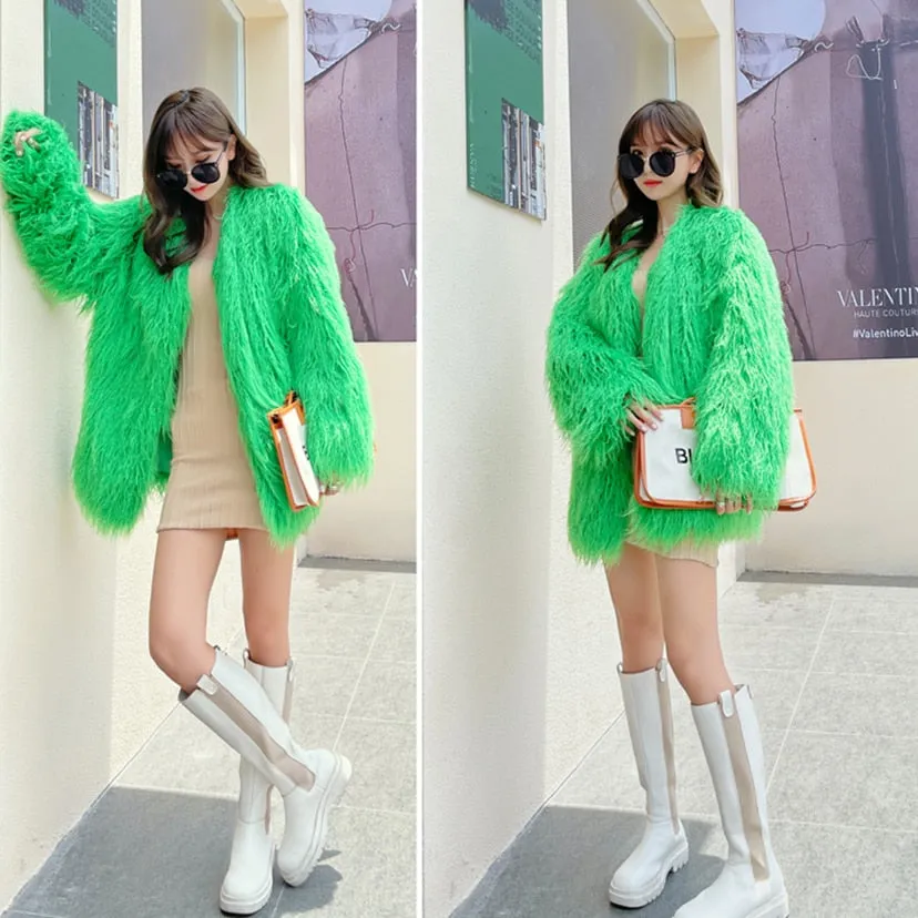 Candy Boho Faux Fur Jacket